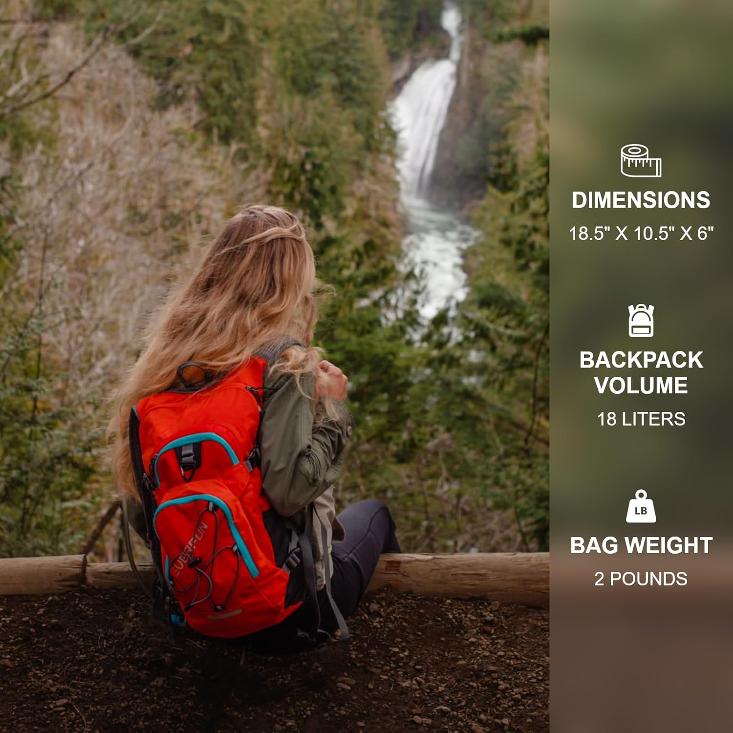 EVERFUN Mochila de hidratación de 18 litros con vejiga de agua de 2L3 L, mochila de agua para senderismo para mujeres y hombres, mochila ligera de
