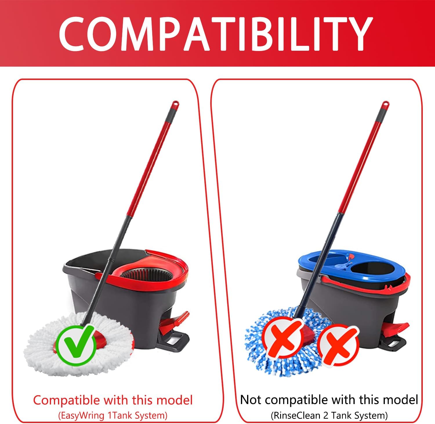 Cabezal de repuesto para trapeador giratorio, paquete de 4 repuestos de mopa O Cedar EasyWring compatibles con trapeador giratorio triangular, mopa