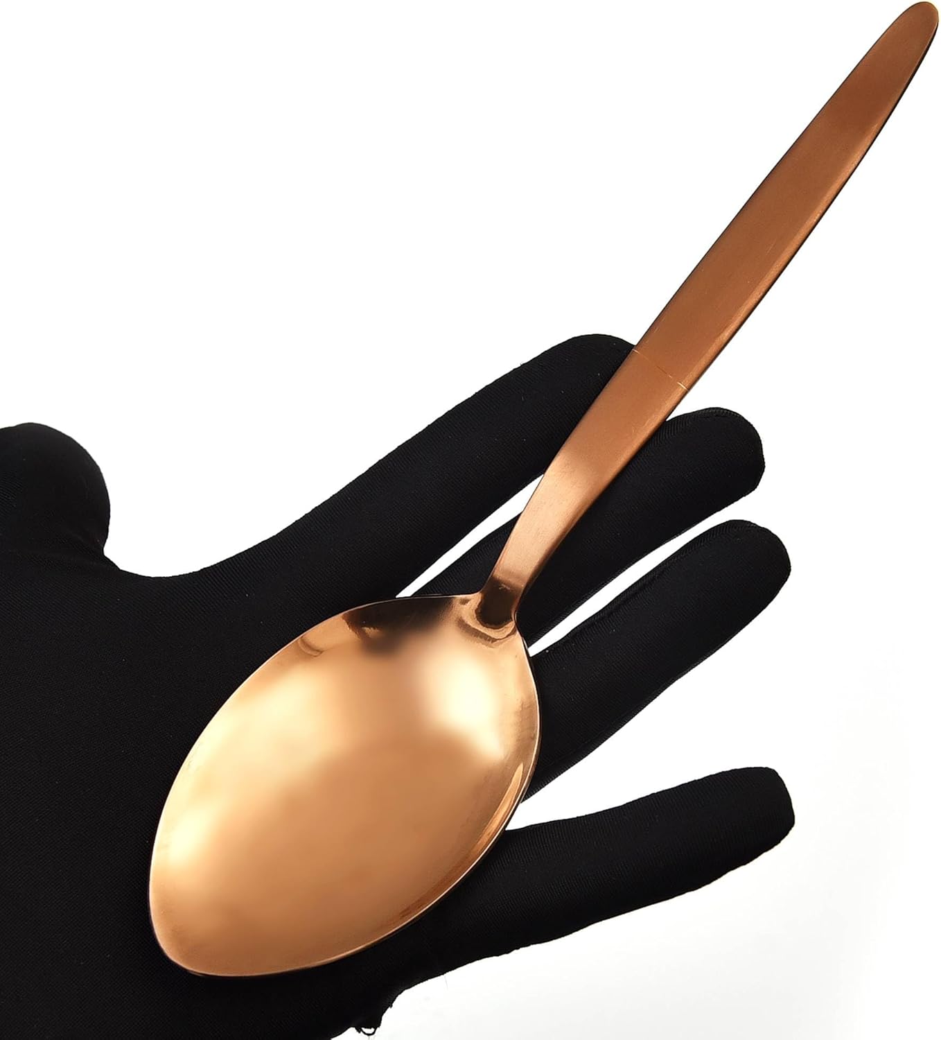 Kunz Spoons Cucharas de cocina de acero inoxidable 1810 de titanio brillante oro rosa cuchara para untar  Cucharas de 9 pulgadas  Cucharas diarias