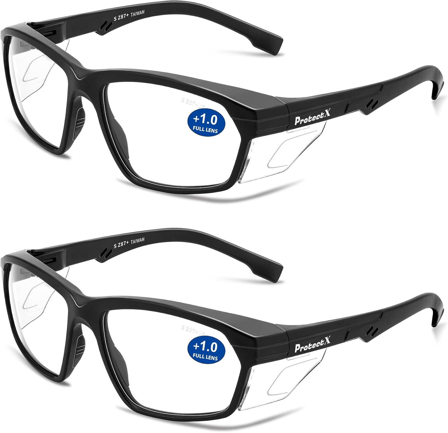 ProtectX Anteojos de seguridad clásicos, lentes antivaho resistentes a los arañazos, gafas protectoras para el trabajo, interiorexterior, ANSI Z87.1