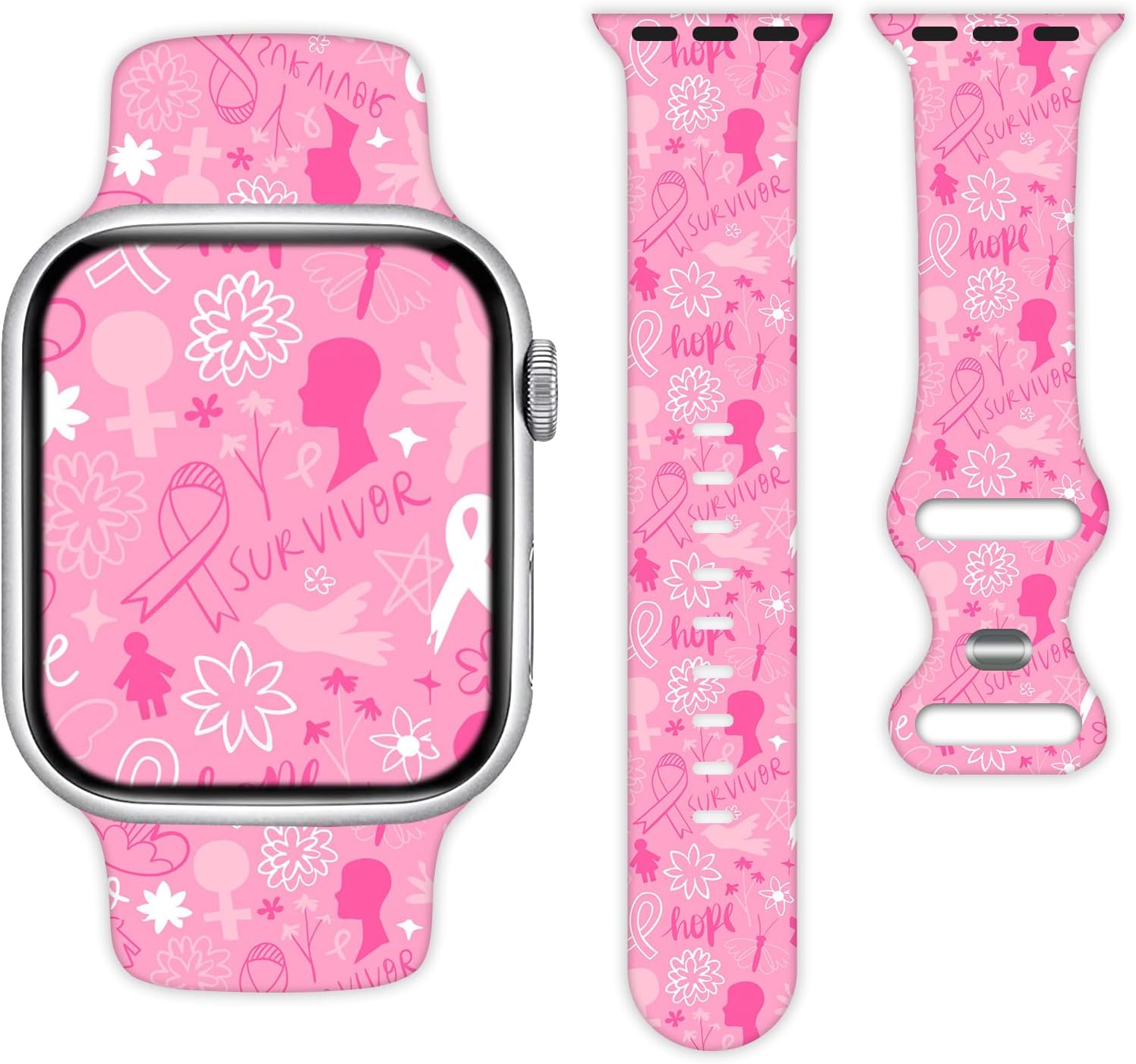 Watch Band Compatible with Apple Watch 38mm 40mm 41mm 42mm 44mm 45mm for Women Men Sport Silicone Wristbands Strap for IWatch Series 7 6 5 4 3 2 1