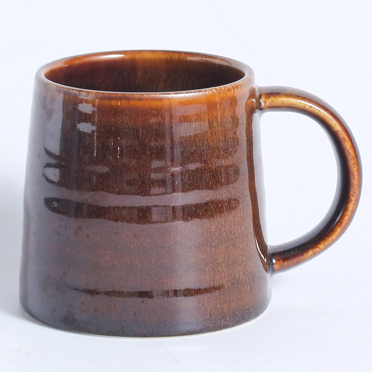 masoline Taza de café grande de cerámica, tazas de cerámica hechas a mano, tazas de té con mango grande para oficina y hogar, 15.5 onzas, aptas para