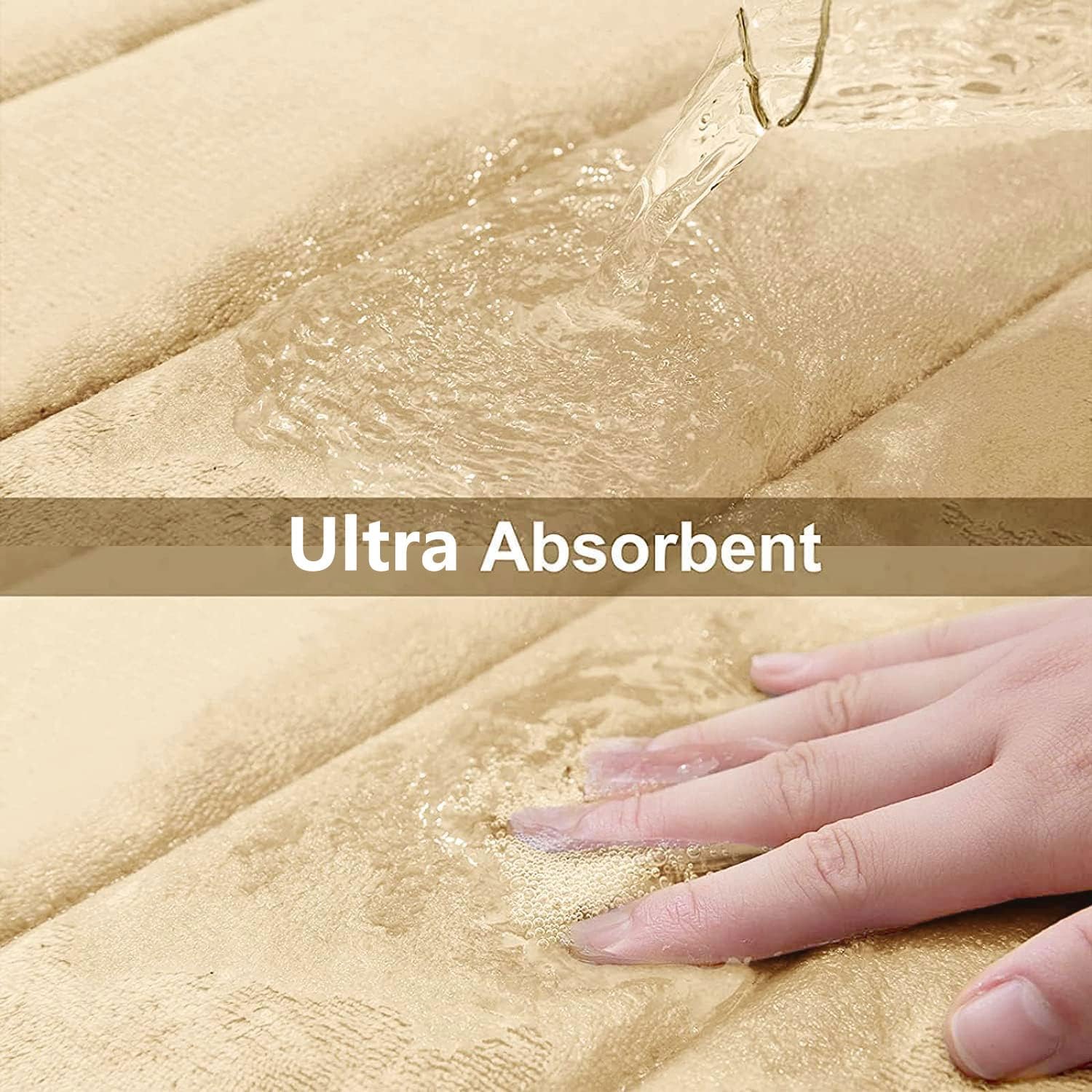 Tapetes de baño de espuma viscoelástica suaves, antideslizantes y absorbentes, con forro trasero de goma, tapete largo para suelo de cocino y baño,