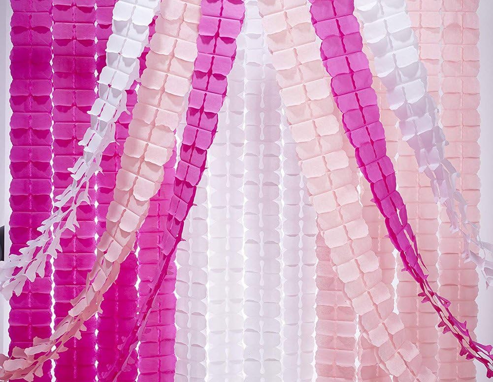 9 guirnaldas de papel de cuatro hojas reutilizables plegables para decoración de bodas y eventos, flores de papel colgantes, 11.8 ft  11.81 pies