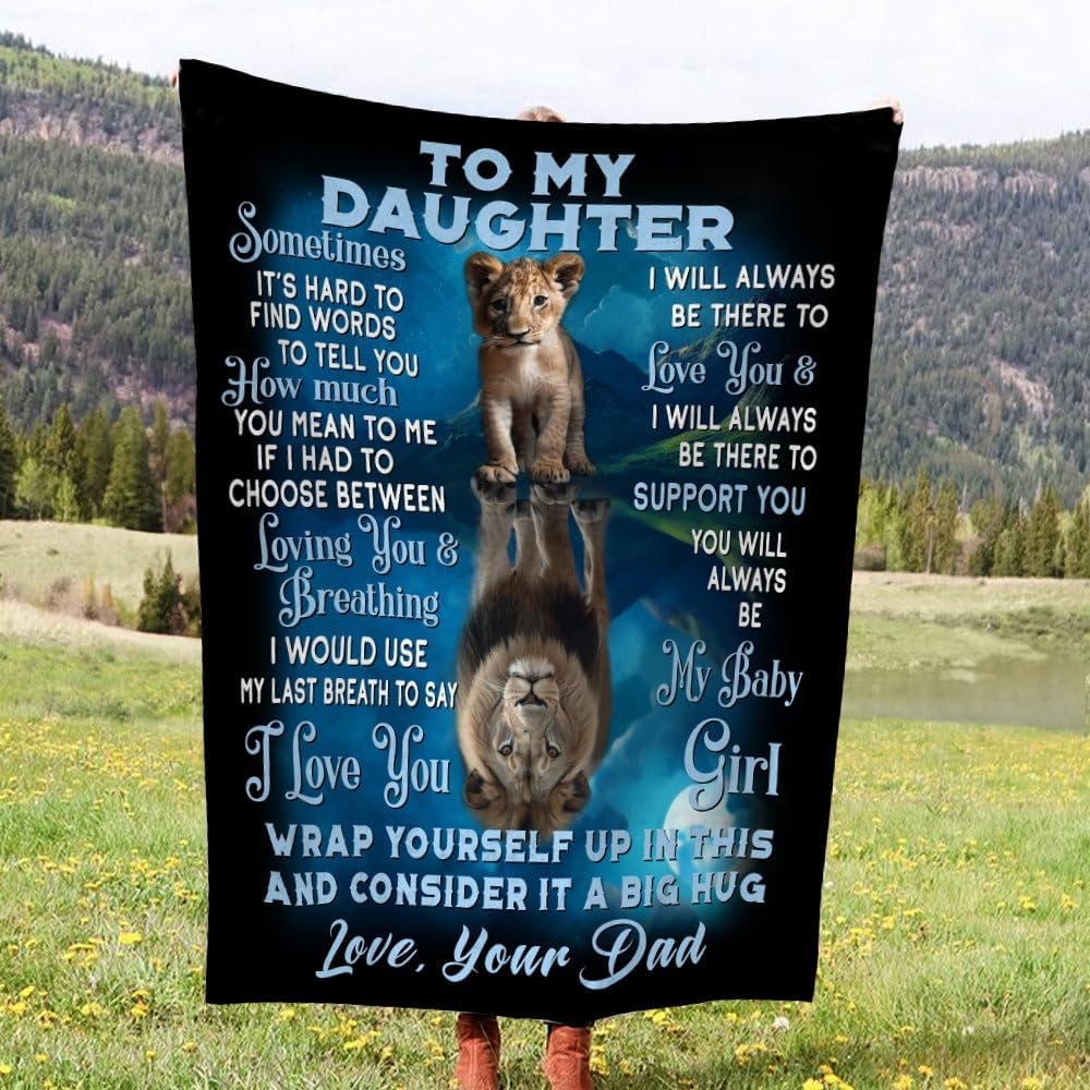 Namashops Manta de forro polar con texto en inglés To My Daughter from Dad, Tiger Fleece Blanket for Daughter para hija, manta de regalo para hija