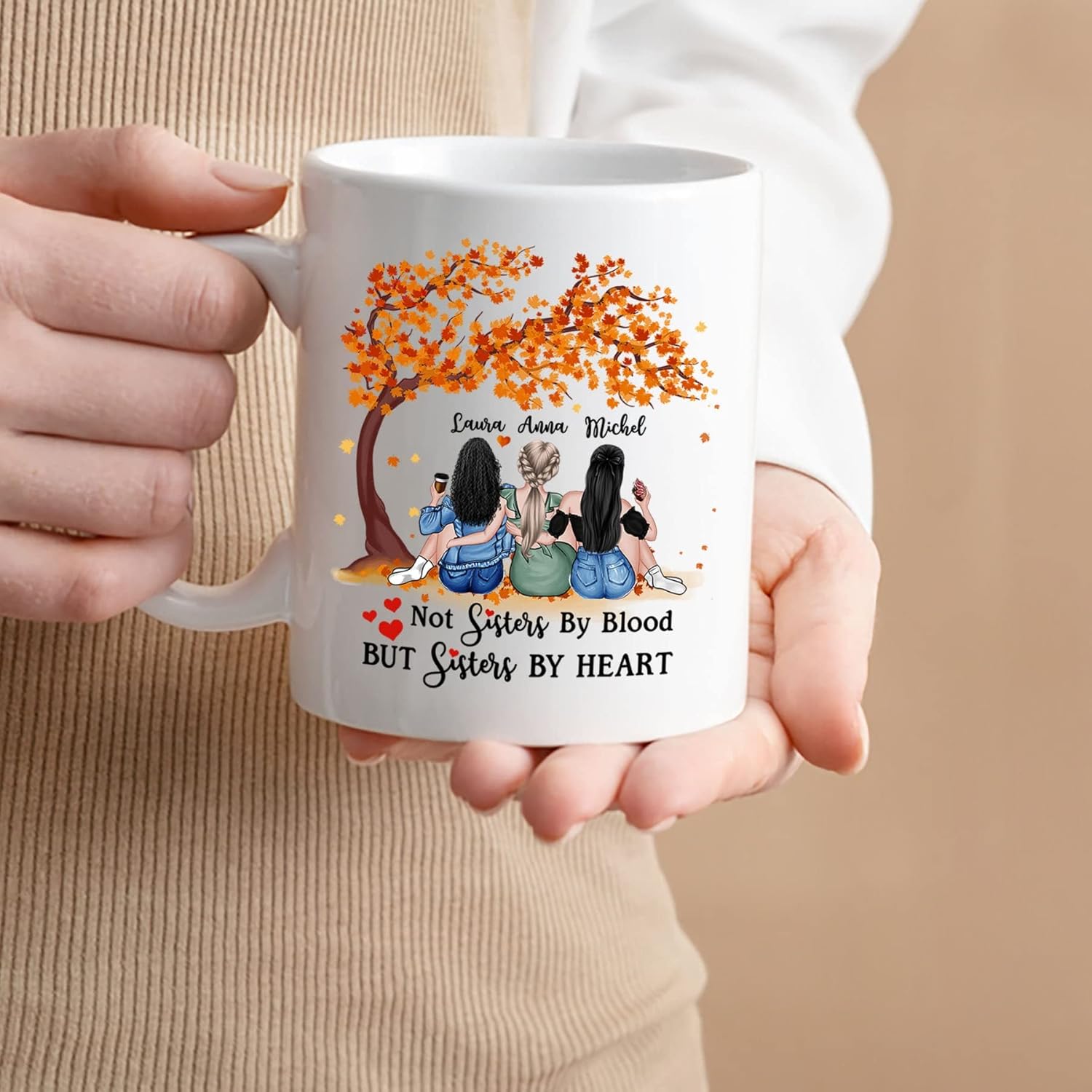 Taza de café personalizada para regalo de mejor amiga para mujeres con nombres, taza de café de amistad personalizada para mejores amigas, mejores