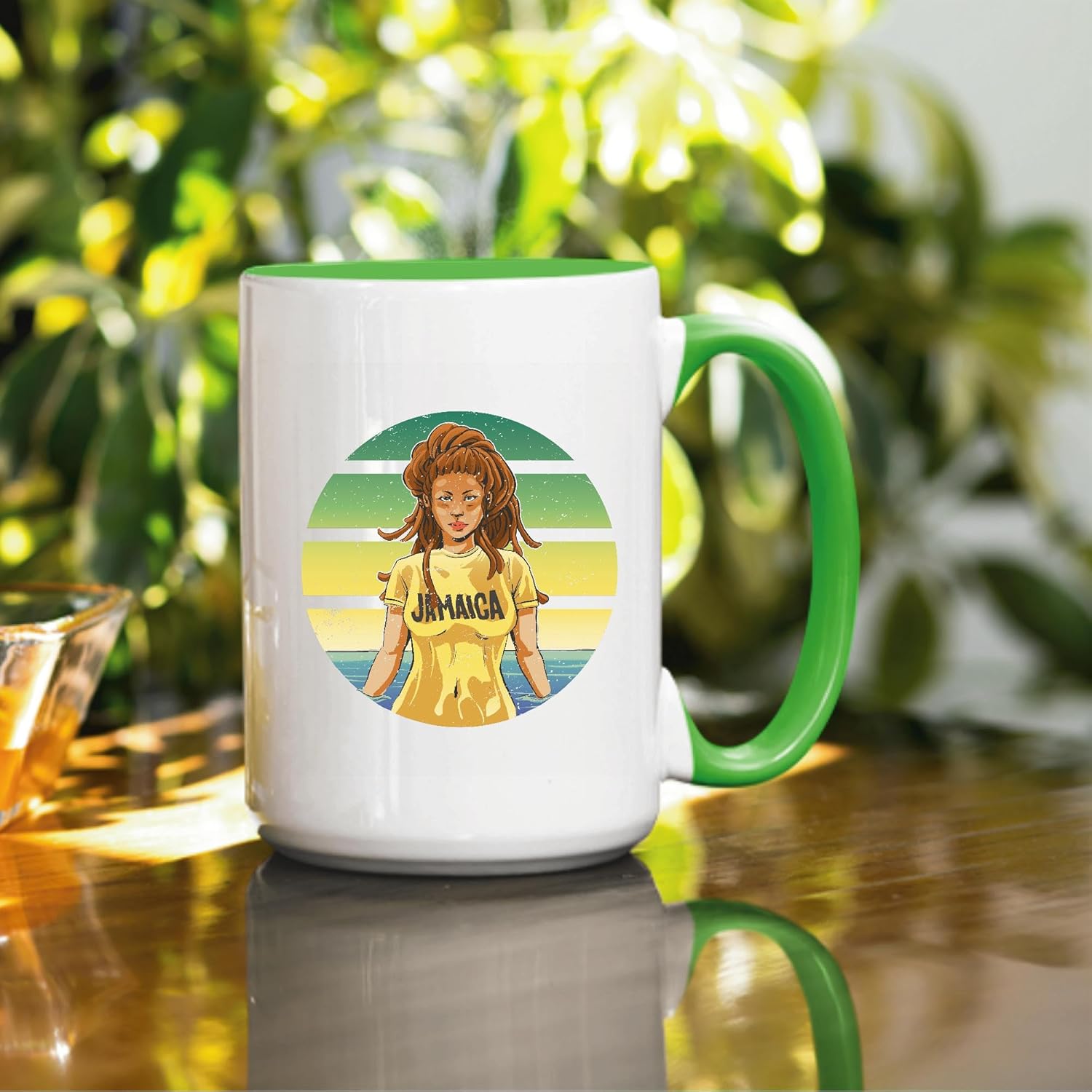 Jamaica Themed Gift Ideas Stylish Outfit and mug 11oz 15oz Inner Color Accent Mug