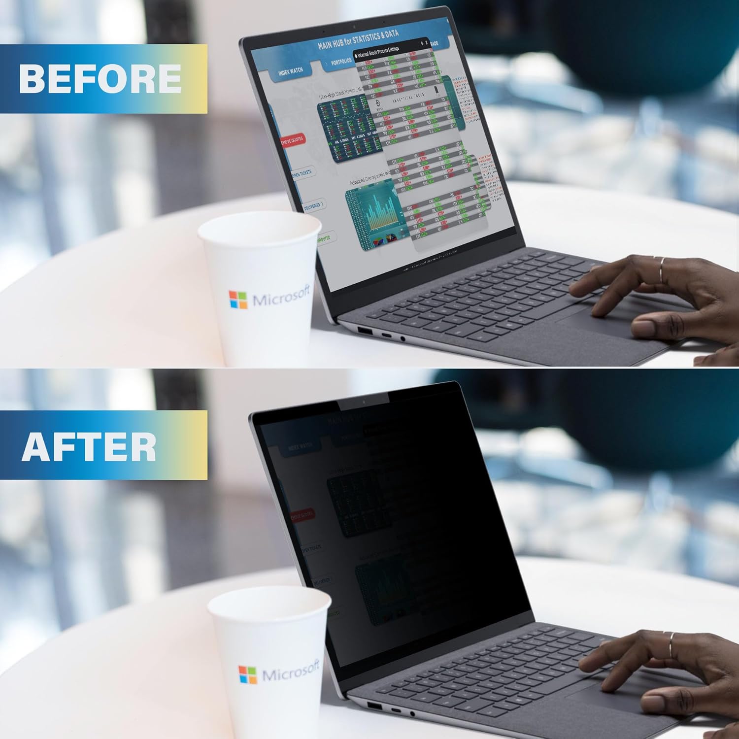 SenseAGE Microsoft Surface – Protector de pantalla magnético de privacidad para laptop de 13.5 pulgadas, filtro de privacidad fácil de poner y