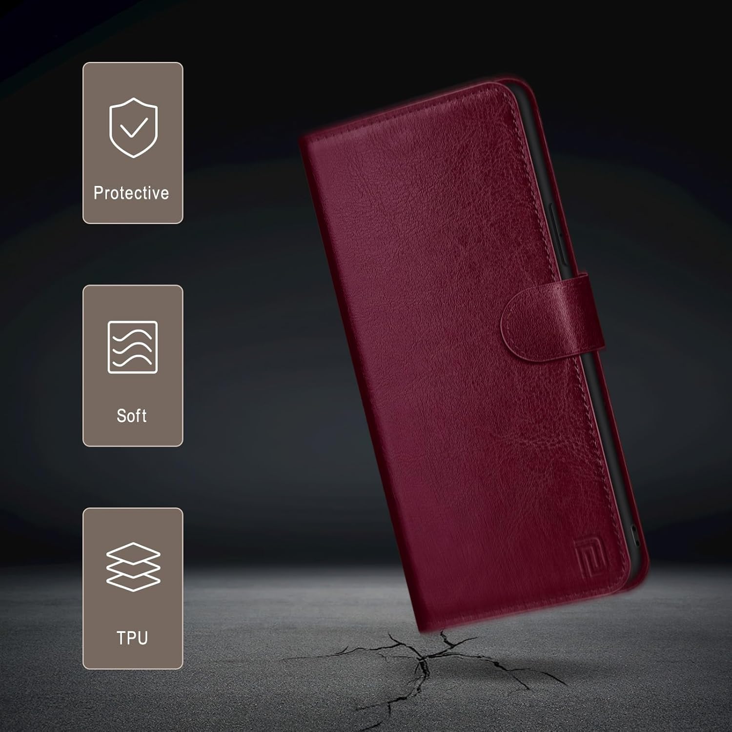 Funda tipo cartera desmontable 2 en 1 para Google Pixel 7A con soporte para tarjeta de crédito, bloqueo RFID, funda protectora de piel sintética