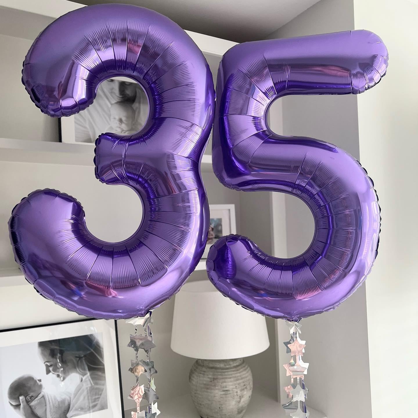 Globos morados gigantes de 40 pulgadas, globos de helio de papel de aluminio de 40 pulgadas para fiestas de cumpleaños de 40 pulgadas, decoraciones