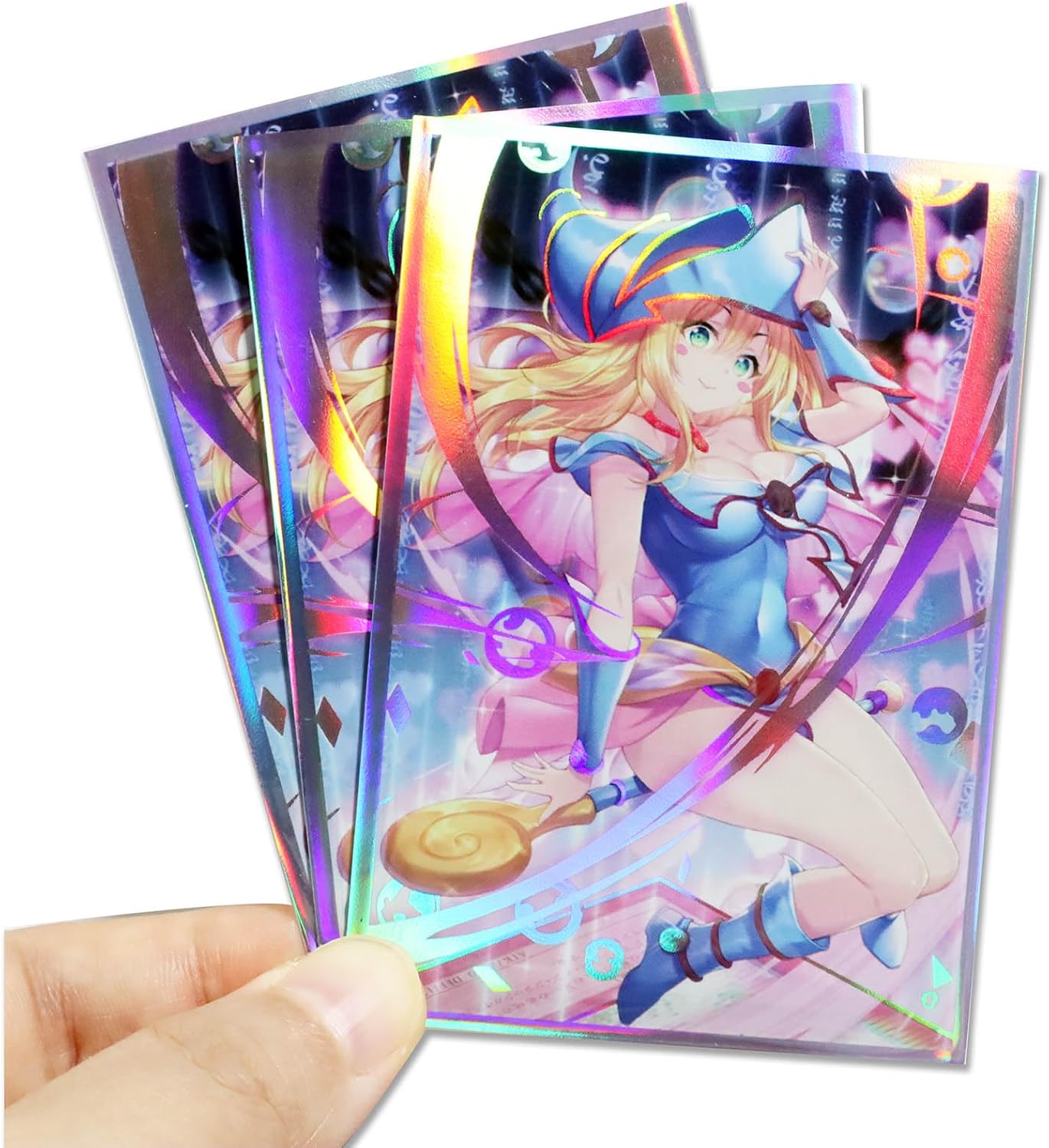 Fundas holográficas de 50 unidades para tarjetas coleccionables con carga superior, para YuGiOhfundas de tarjetas de impresión de anime japonés (A07)