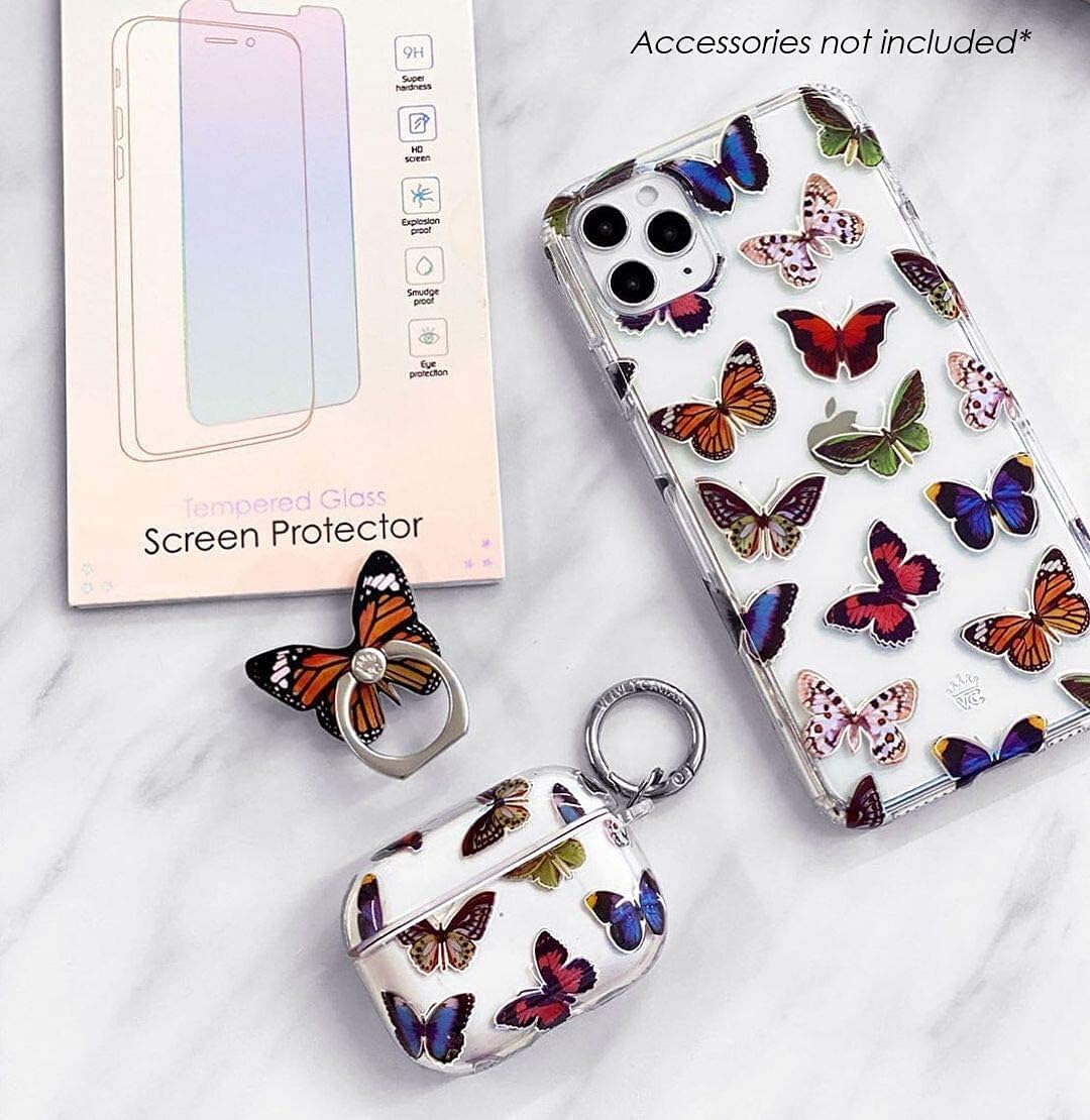 Velvet Caviar Funda compatible con iPhone 13 Pro Butterfly probada en caídas de 8 pies, bonita funda protectora transparente para teléfono para mujer