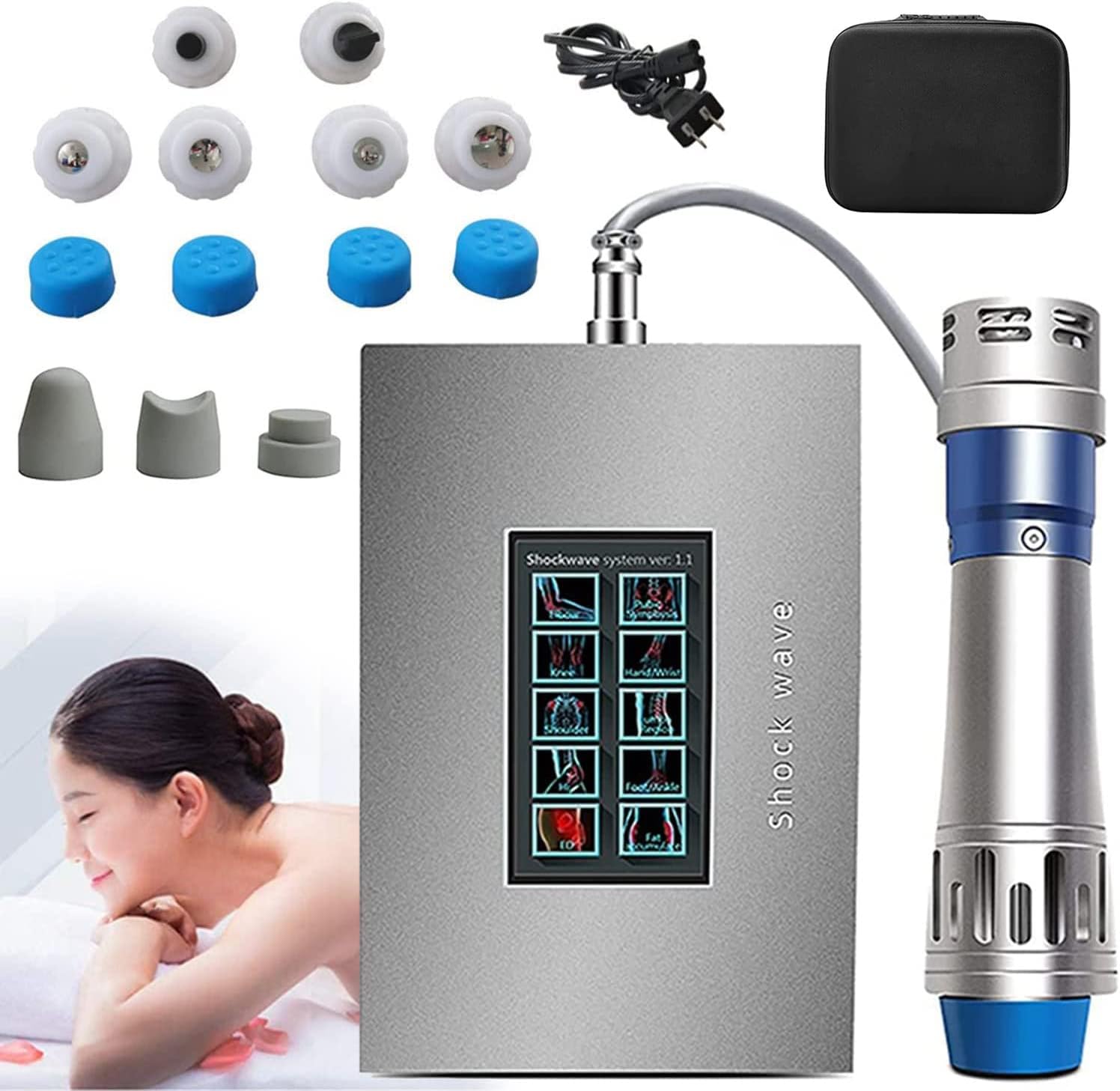 Máquina profesional de terapia de onda de choque ED masajeador de alivio del dolor muscular, para terapia de alivio del dolor, masaje de modelado