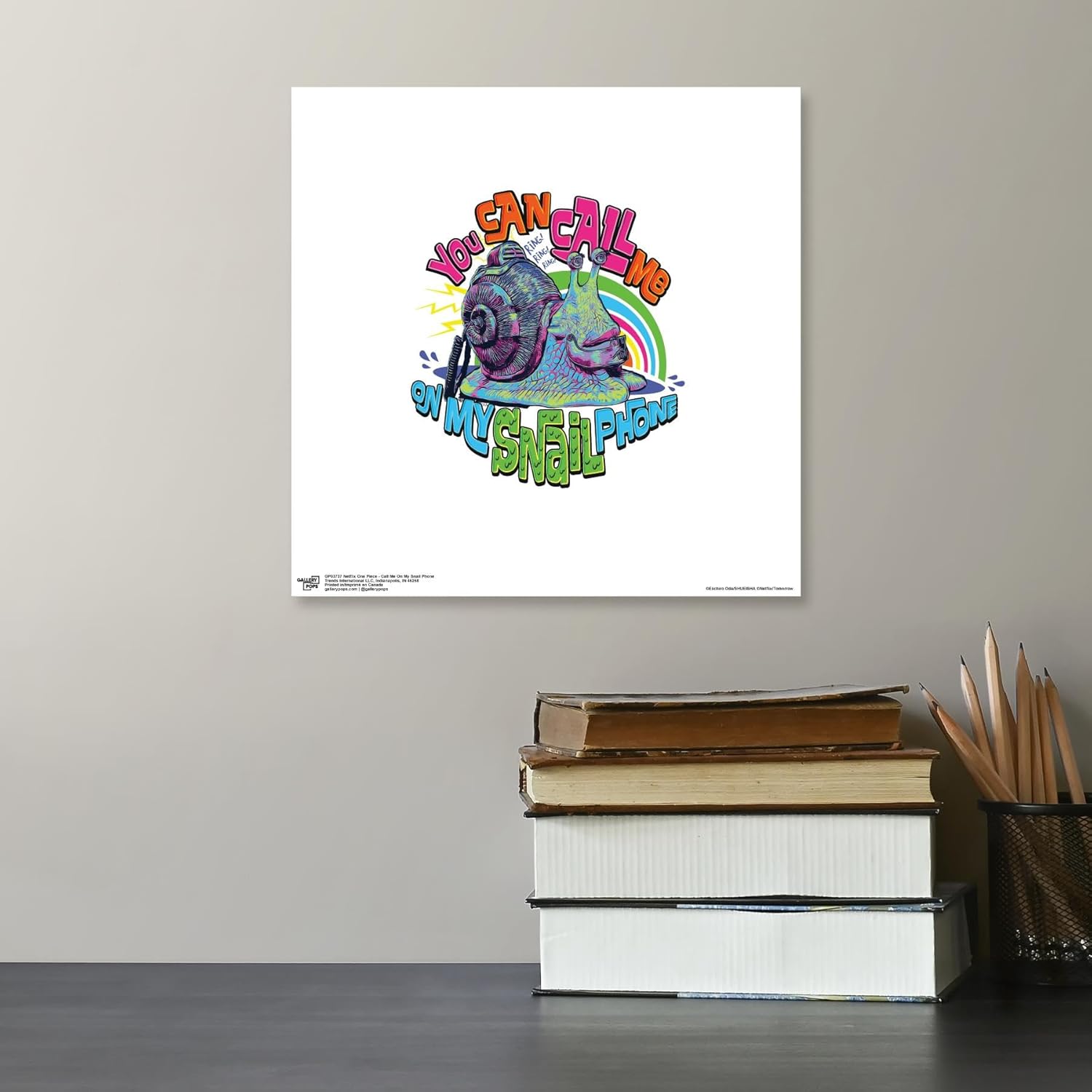 Trends International Gallery Pops Netflix One Piece – Póster de pared de Call Me On My Snail Phone, 12.00 x 12.00 pulgadas, versión sin marco