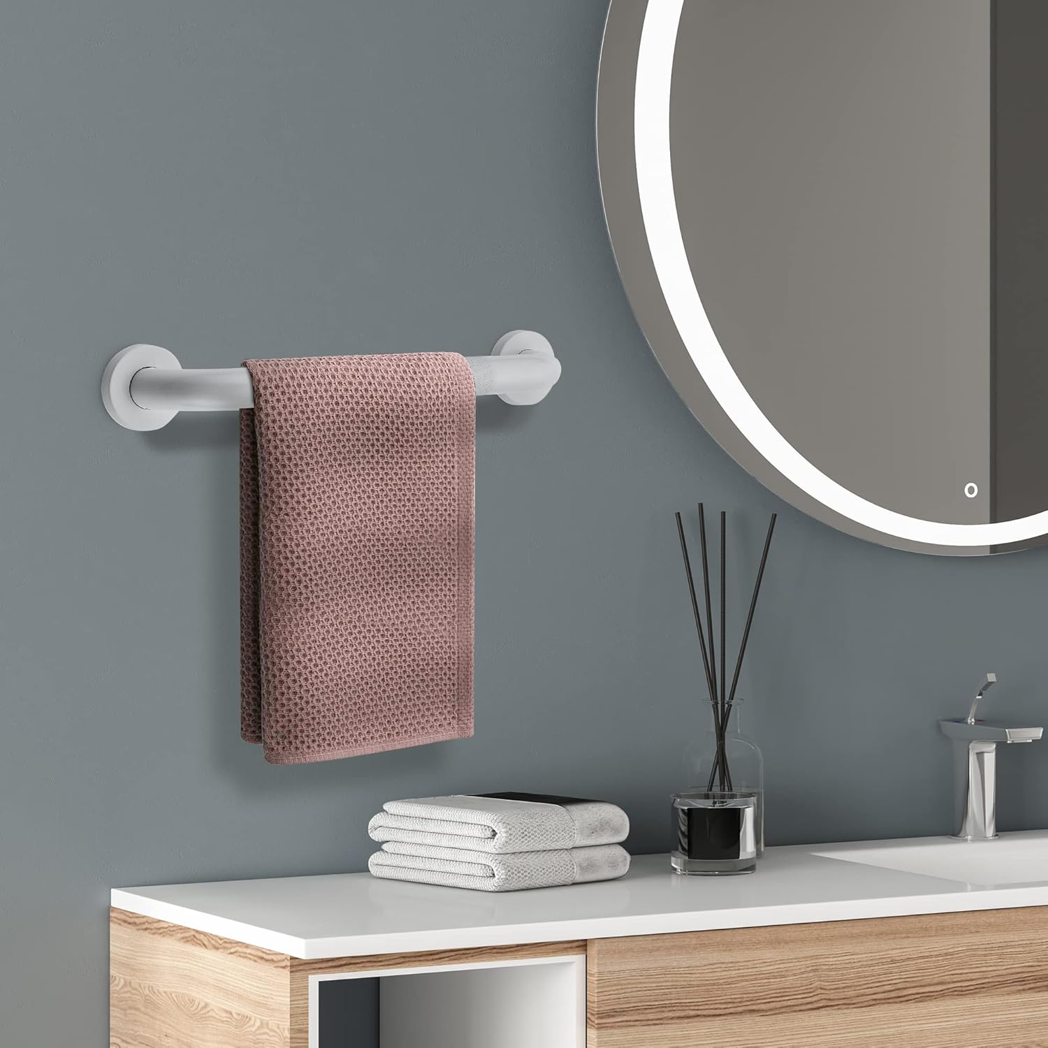 Barras de agarre de 16 pulgadas y 1.25 pulgadas de diámetro para bañeras y duchas, mango de ducha para ancianos, barras de agarre para
