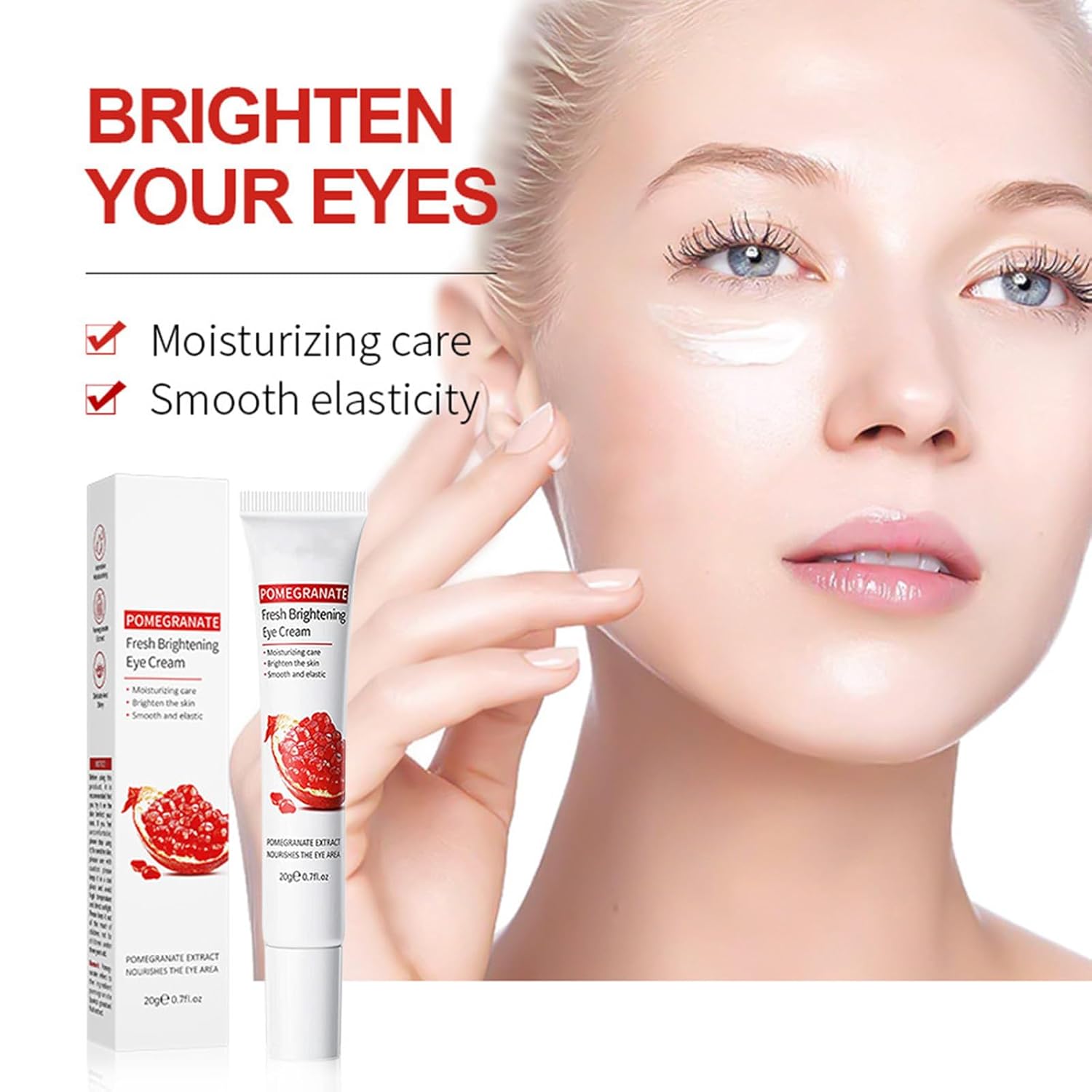 Crema de ojos de granada roja, crema de ojos de granada roja con colágeno (3 piezas)
