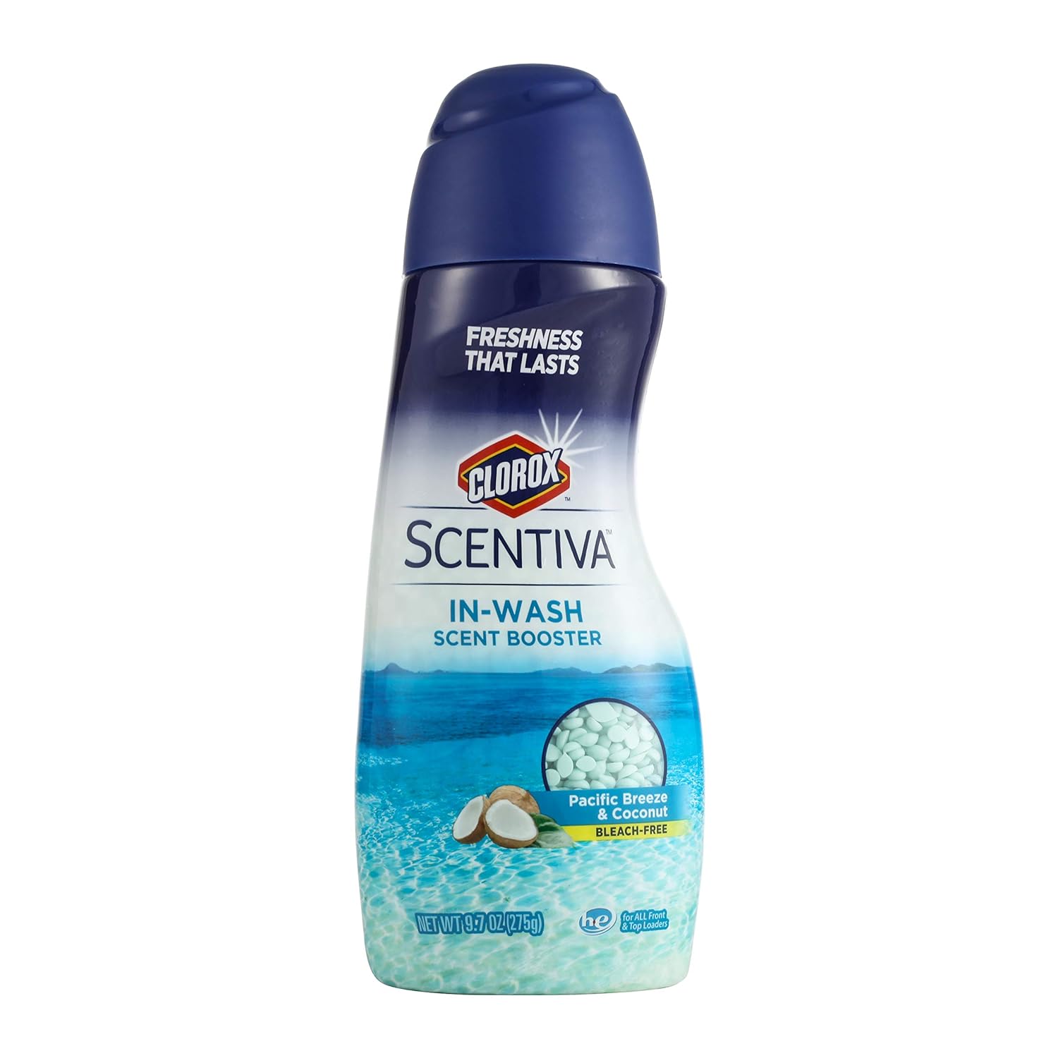 Scentiva – Ambientador para ropa sucia  Perlas potenciadoras de aroma para ropa fresca y ropa de cama, brisa del Pacífico y aroma de coco, 9.7 onzas