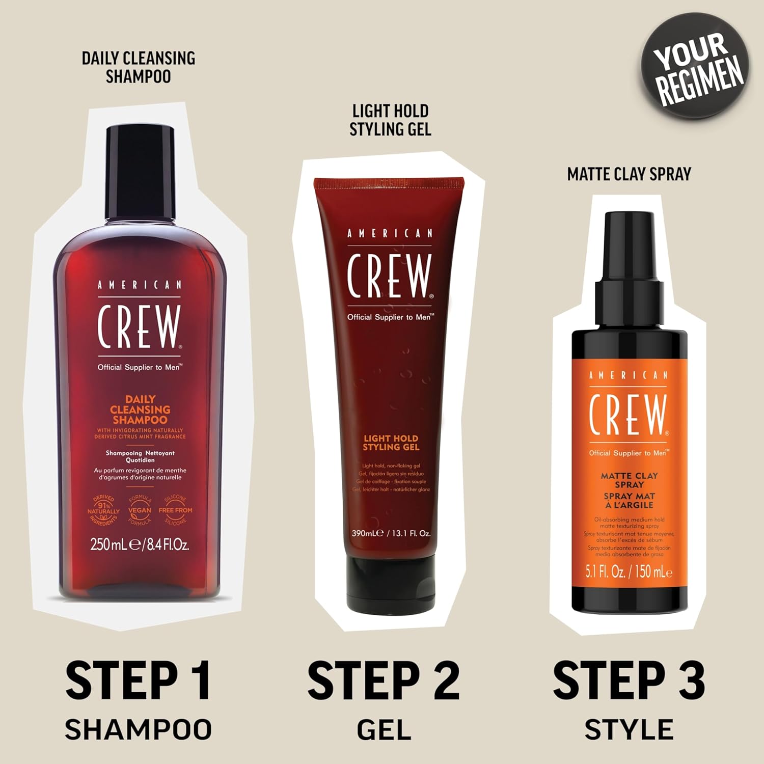 American Crew Aerosol para el cabello para hombres, fijación media, 8.45 onzas líquidas