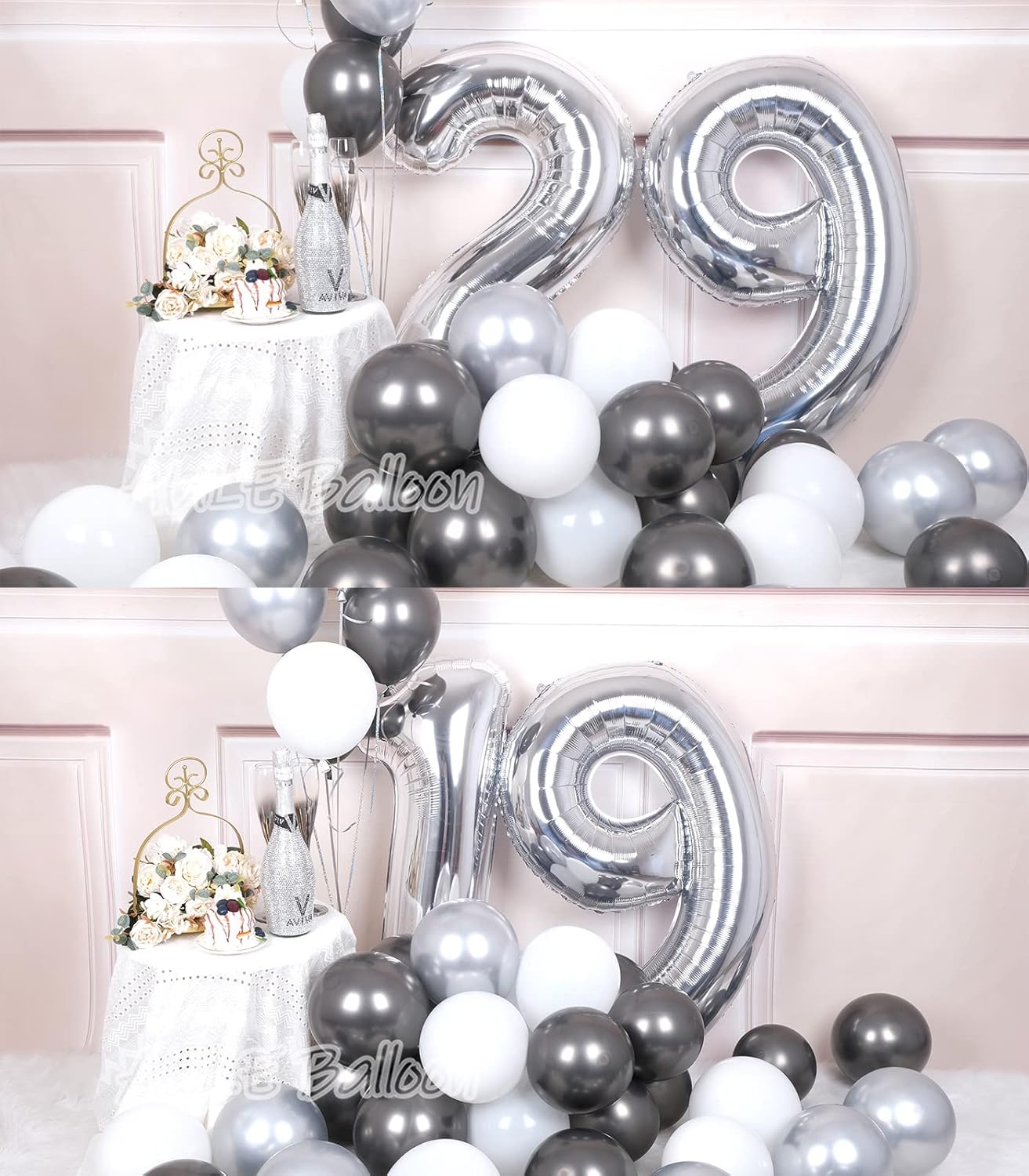AULE Globos grandes plateados de 40 pulgadas con el número 9, globos de helio de aluminio grandes del 0 al 9, decoraciones gigantes de fiesta de