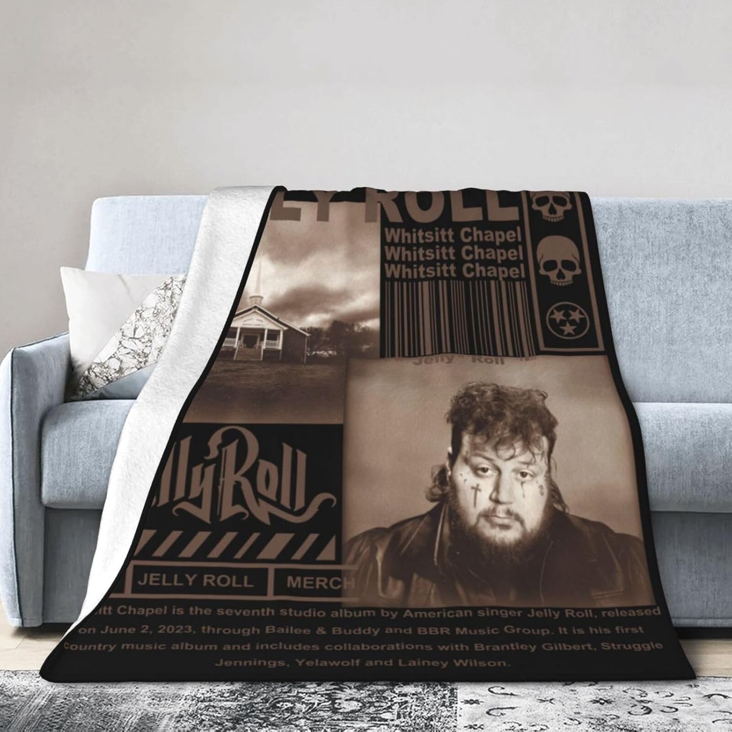 FREEMASONS Jelly Whitsitt – Manta de franela con capilla enrollable para cama, sofá, divertida manta de aire acondicionado cálido para todas las