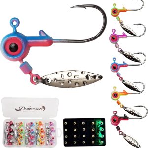 Dovesun Jig Heads Underspin Jig Heads – Ganchos de pesca para crappie Bass Trucha, 116 oz, 18 oz, 14 oz, 38 oz, 20 unidades, 30 unidades Dovesun Jig Heads Underspin Jig Heads – Ganchos de pesca para crappie Bass Trucha, 116 oz, 18 oz, 14 oz, 38 oz, 20 unidades, 30 unidades