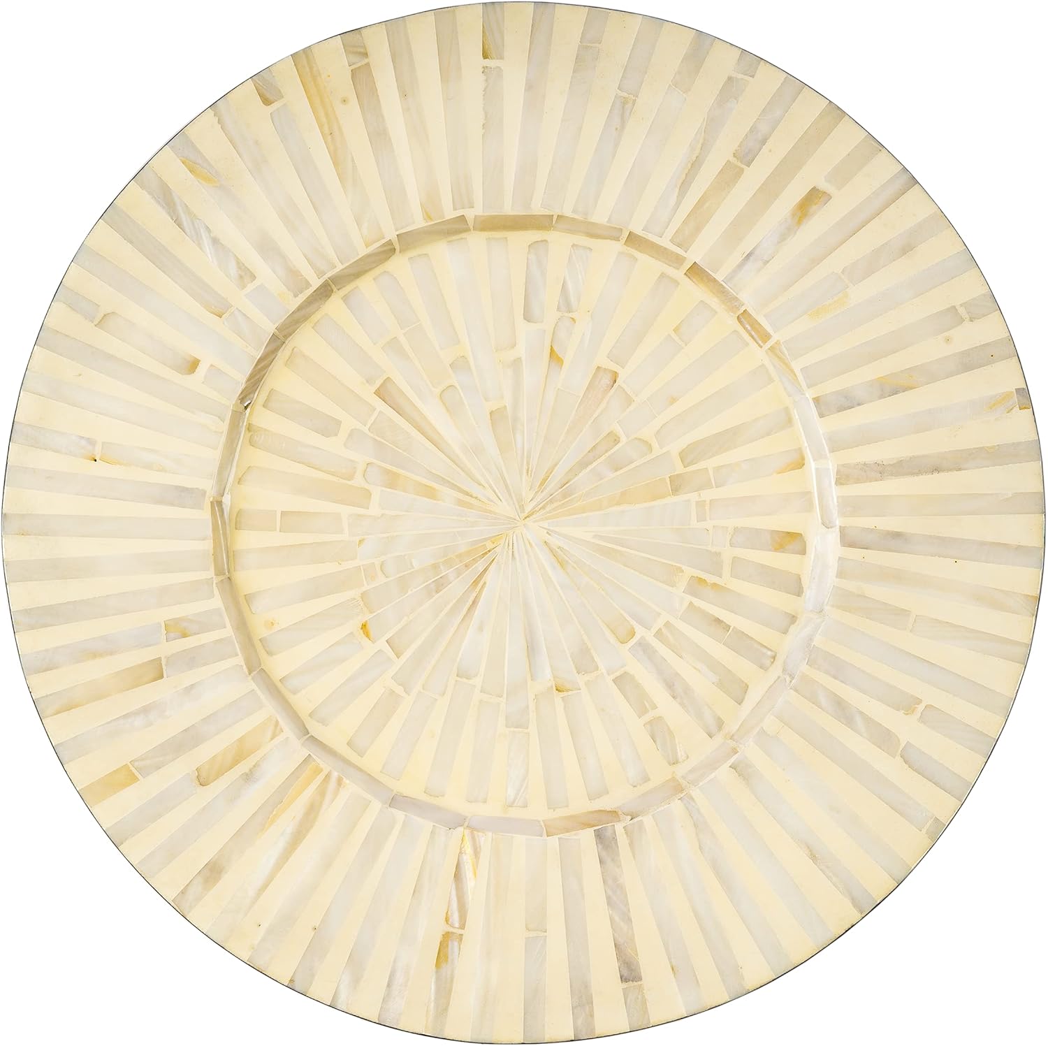 Artera Charger – Juego de 2 platos decorativos de madreperla para exhibición, cargadores de madera para platos llanos