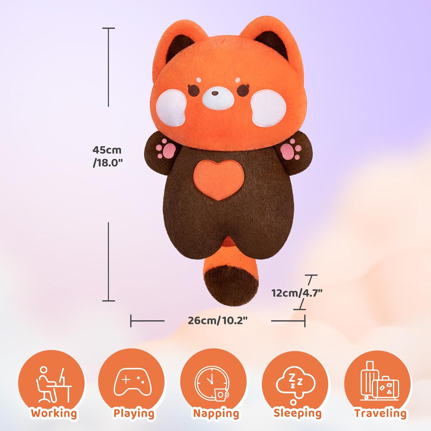 Juguetes de peluche de panda rojo, muñeca blanda kawaii, almohada de peluche de panda rojo, decoración del hogar, almohada de felpa para niñas (18
