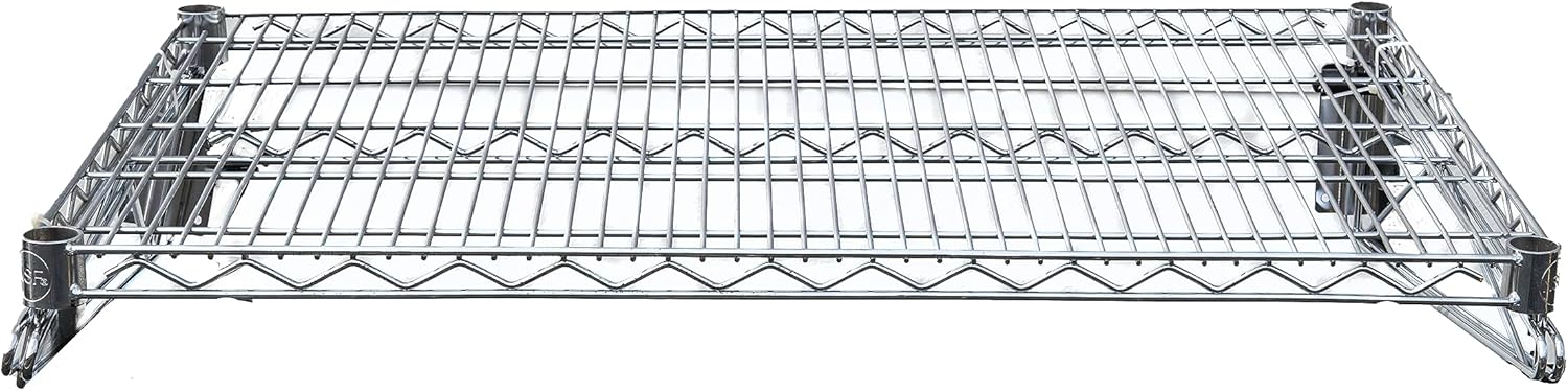 Estante de pared de almacenamiento de alambre cromado resistente (18 x 30 pulgadas)