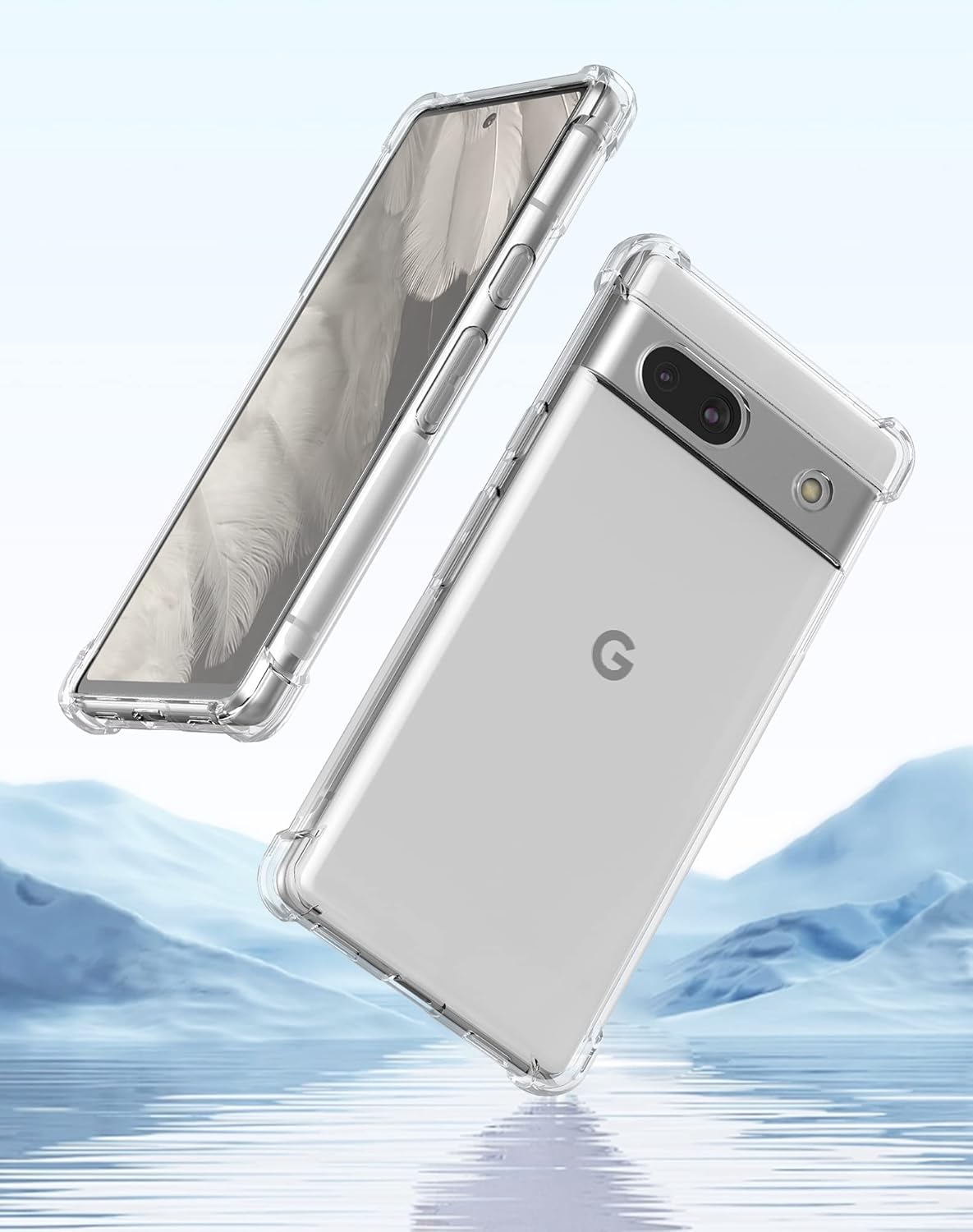 Foluu Funda para Google Pixel 7a, Pixel 7a, transparente, esquinas reforzadas resistentes a los arañazos, goma de poliuretano termoplástico, funda