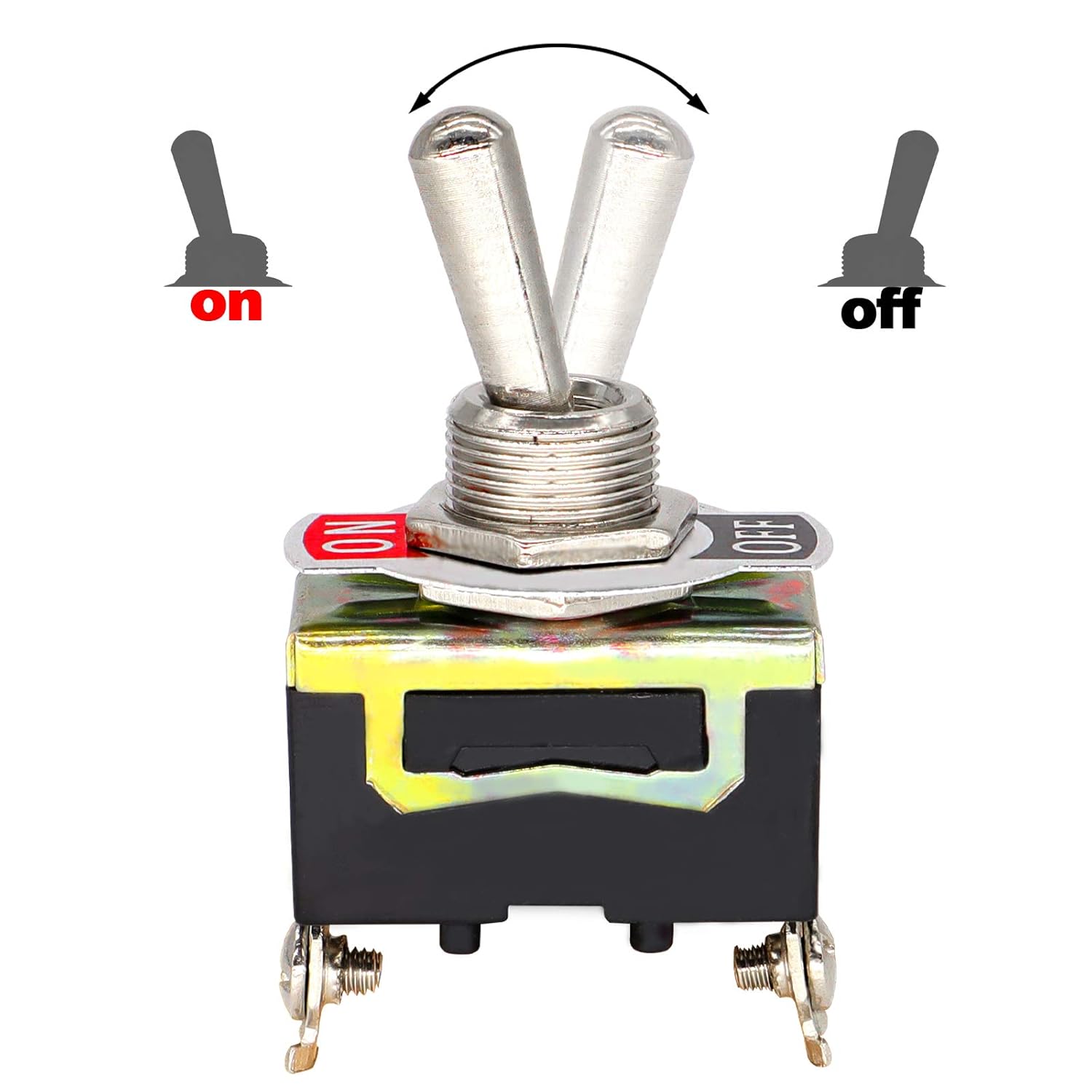 Interruptor de palanca basculante resistente al agua, plateado, 12 V, encendidoapagado, 2 pines, 2 posiciones, 20 A125 V, 15 A250 V, SPST,