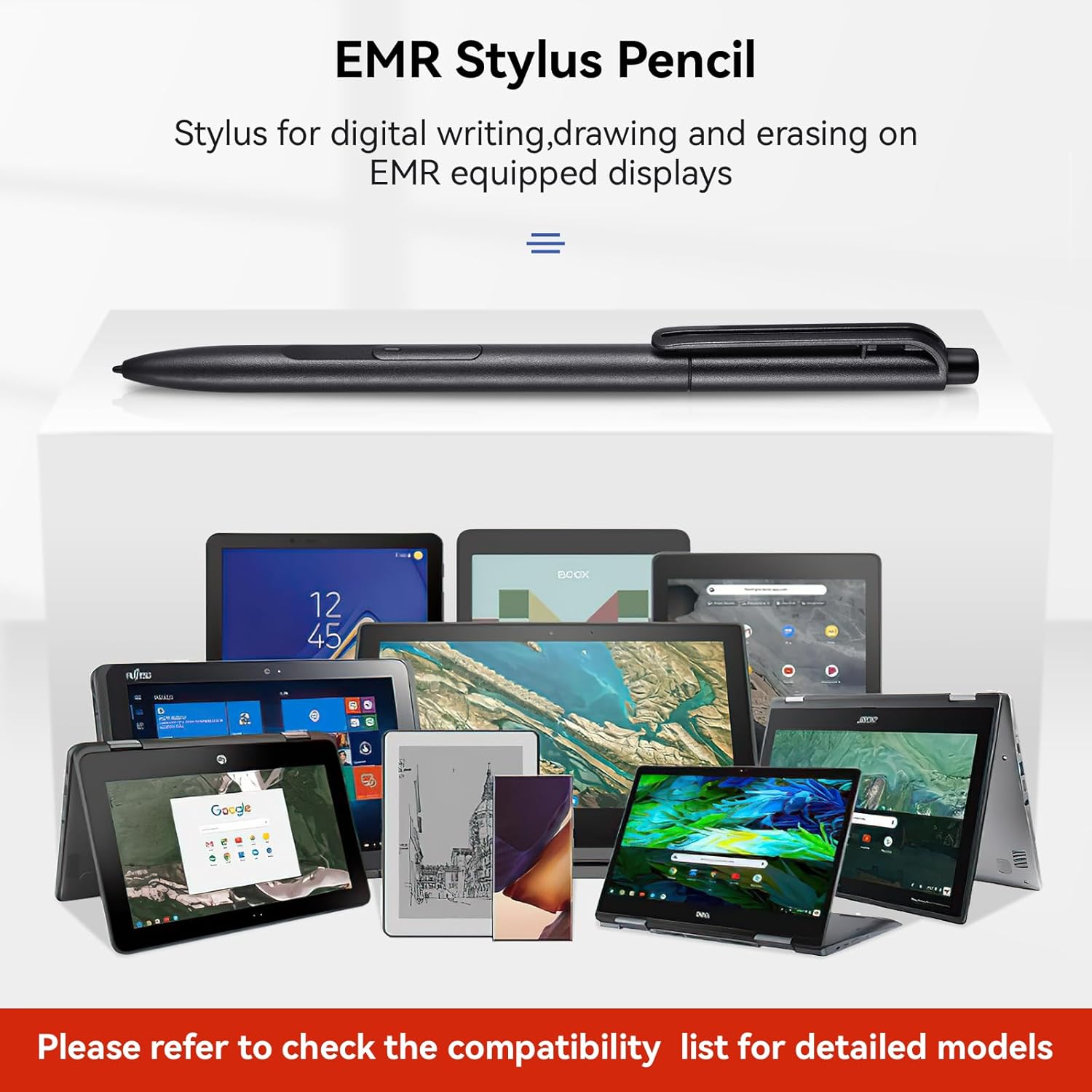 EMR Stylus compatible con 2 bolígrafos con borrador, bolígrafo de repuesto para 2 tabletas notablesdispositivo notable, 4096 niveles de presión,