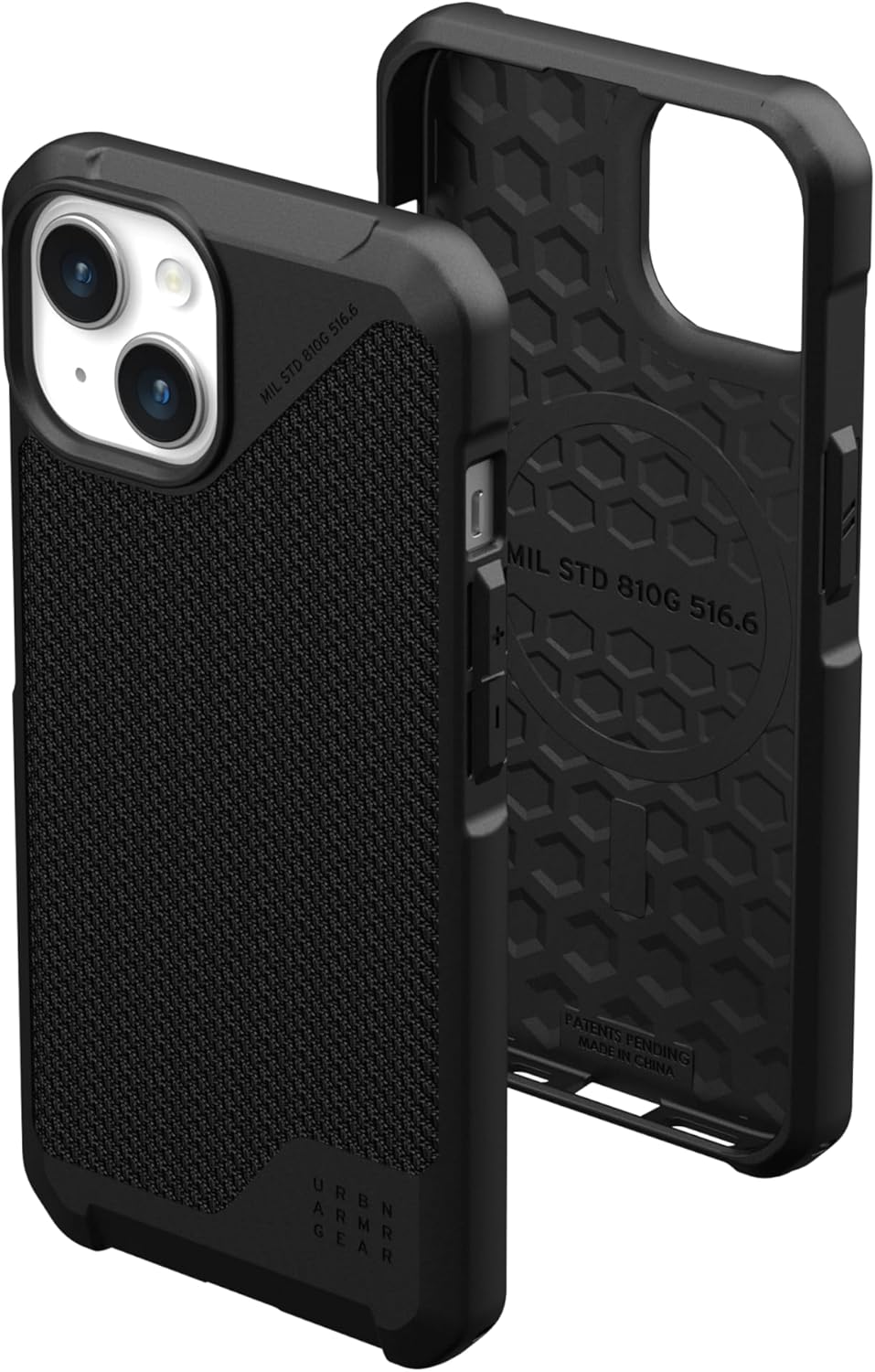 URBAN ARMOR GEAR UAG – Funda compatible con iPhone 15 de 6.1 pulgadas, Metropolis LT Kevlar negro, imán integrado compatible con carga MagSafe,