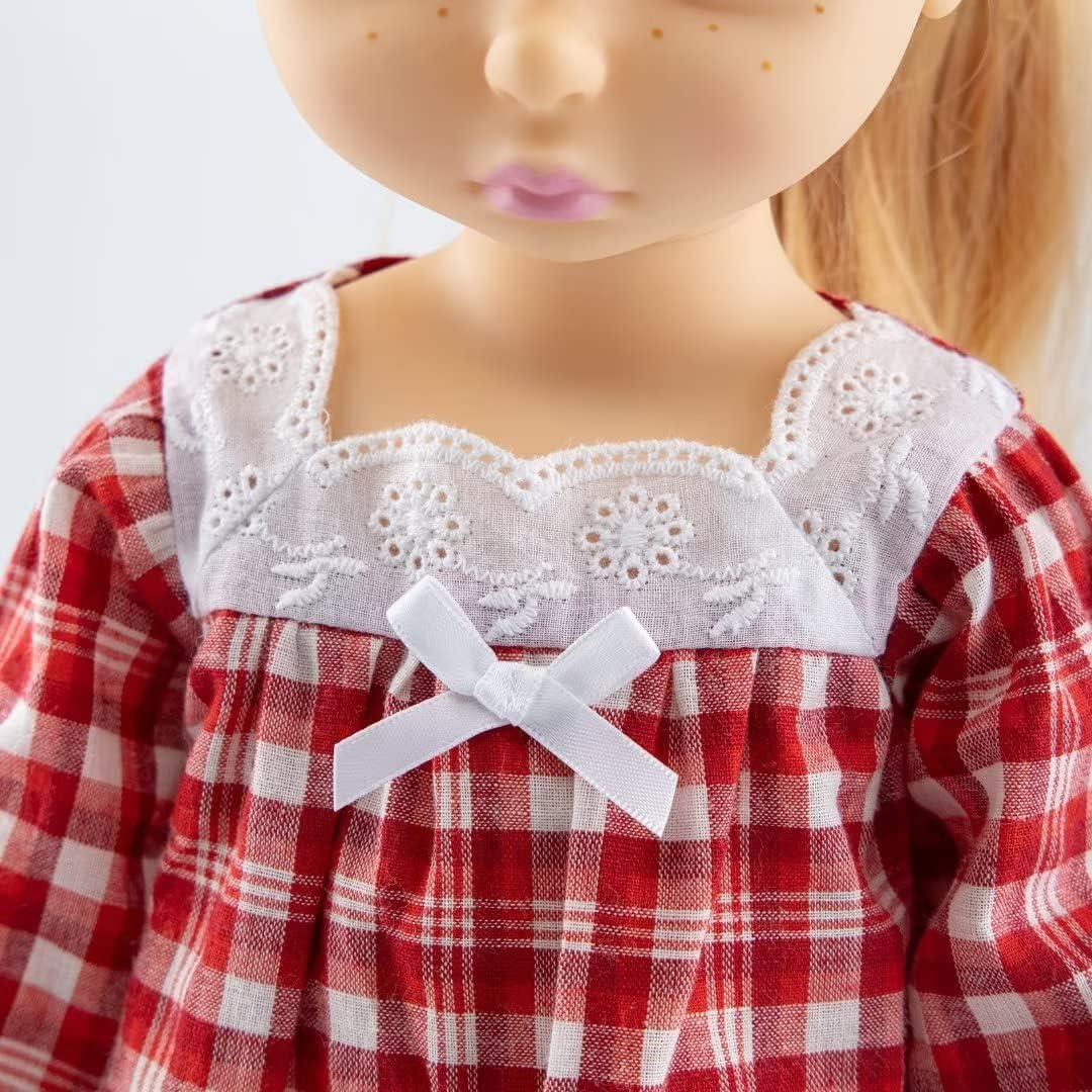Camisón para niñas, pijama de algodón suave con manga larga, camisón largo hasta el suelo (Doll, niñas, mujeres)