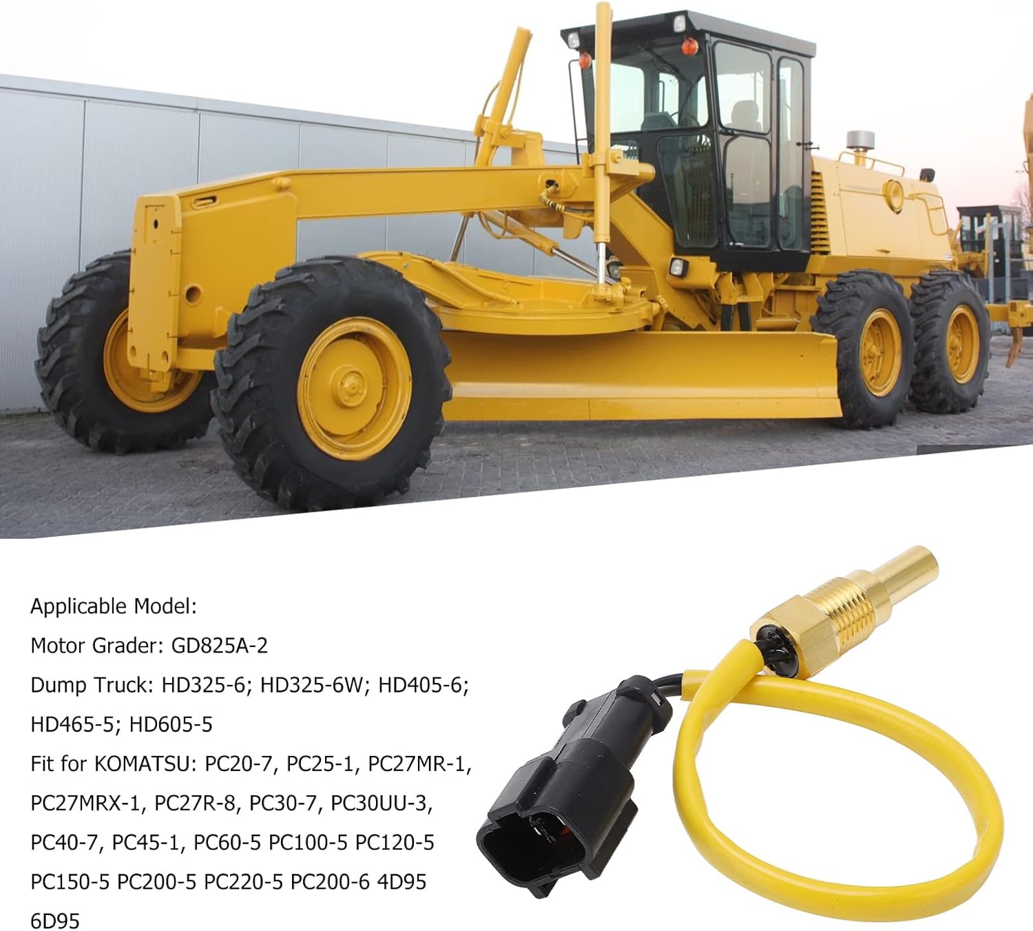 Sensor de temperatura del agua del camión volquete, sensor de temperatura del agua duradero profesional 7861-92-3320 para KOMATSU PC2005 PC1005