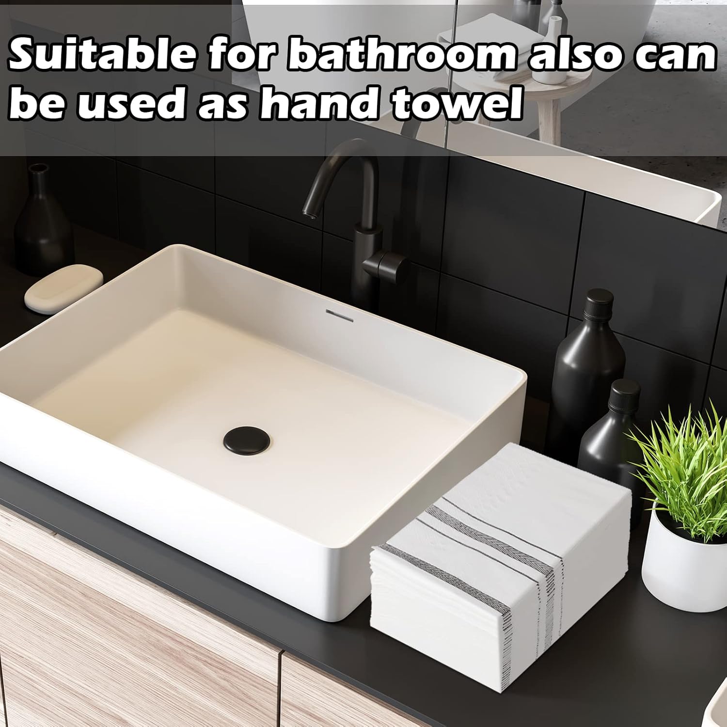 Paquete de 200 toallas de mano desechables para baño, servilletas de cena, servilletas desechables para invitados, servilletas de baño decorativas,