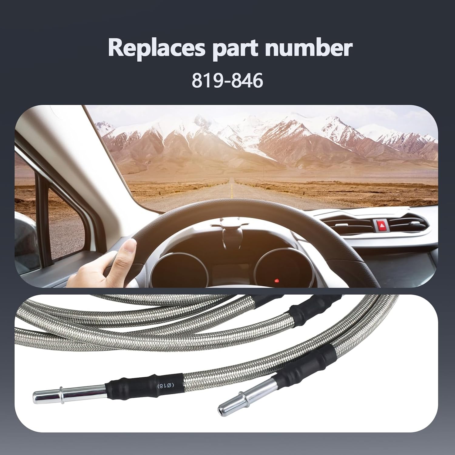 La línea de combustible trenzada de acero inoxidable flexible se adapta a modelos seleccionados de Chevy y GMC que reemplaza 819-846