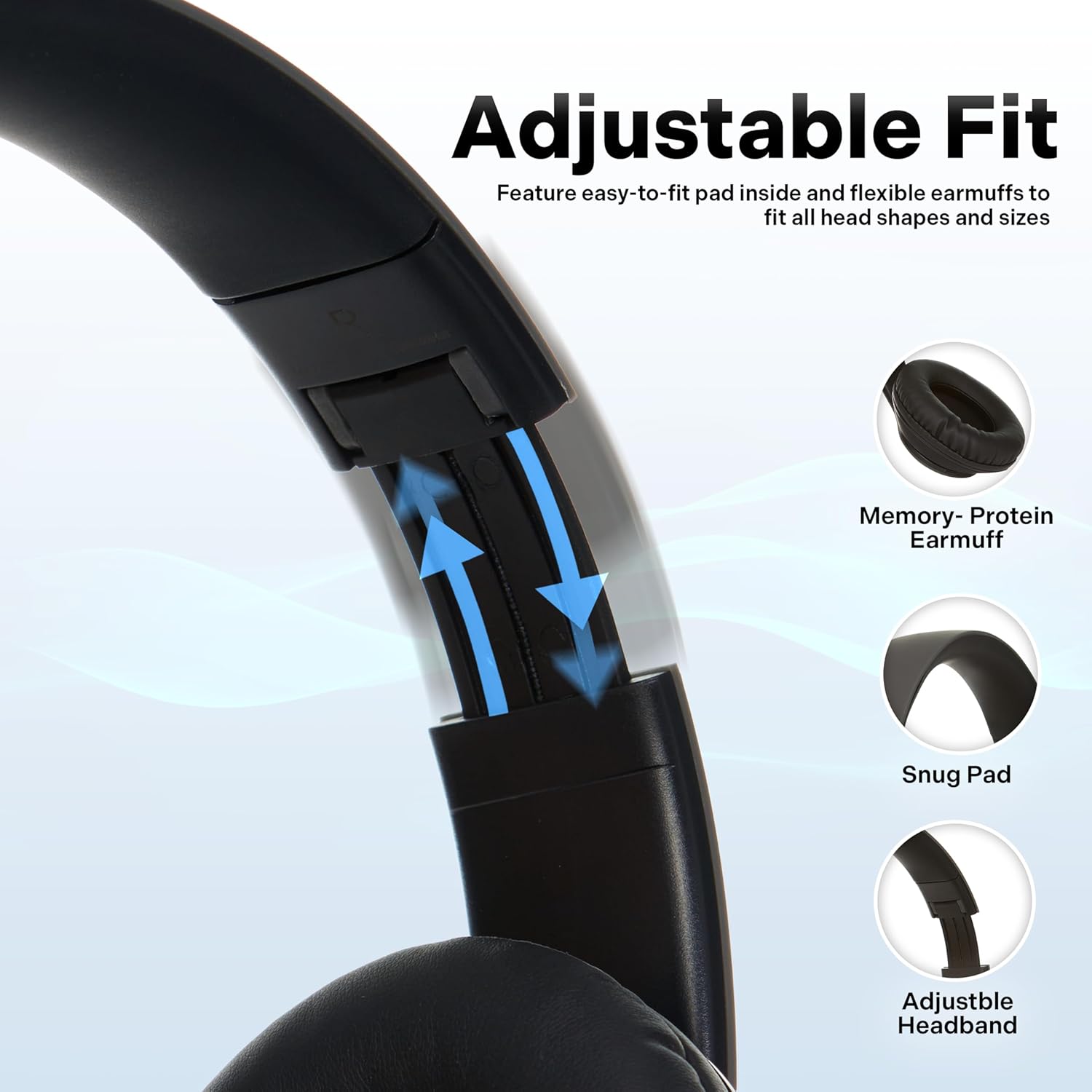 Audífonos recargables iJOY Matte con antena inalámbrica, bluetooth plegables de diadema con micrófono., Glam