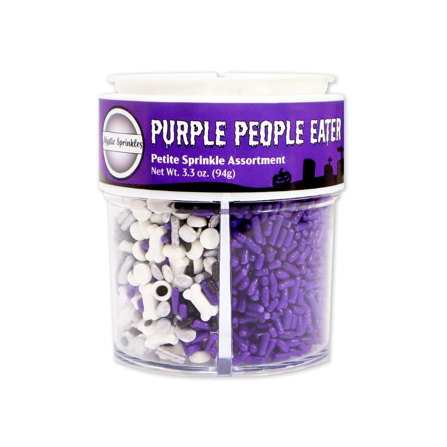 Mystic Sprinkles Surtido de 4 celdas de Halloween (Petite, Purple People Eater Sprinkle surtido)