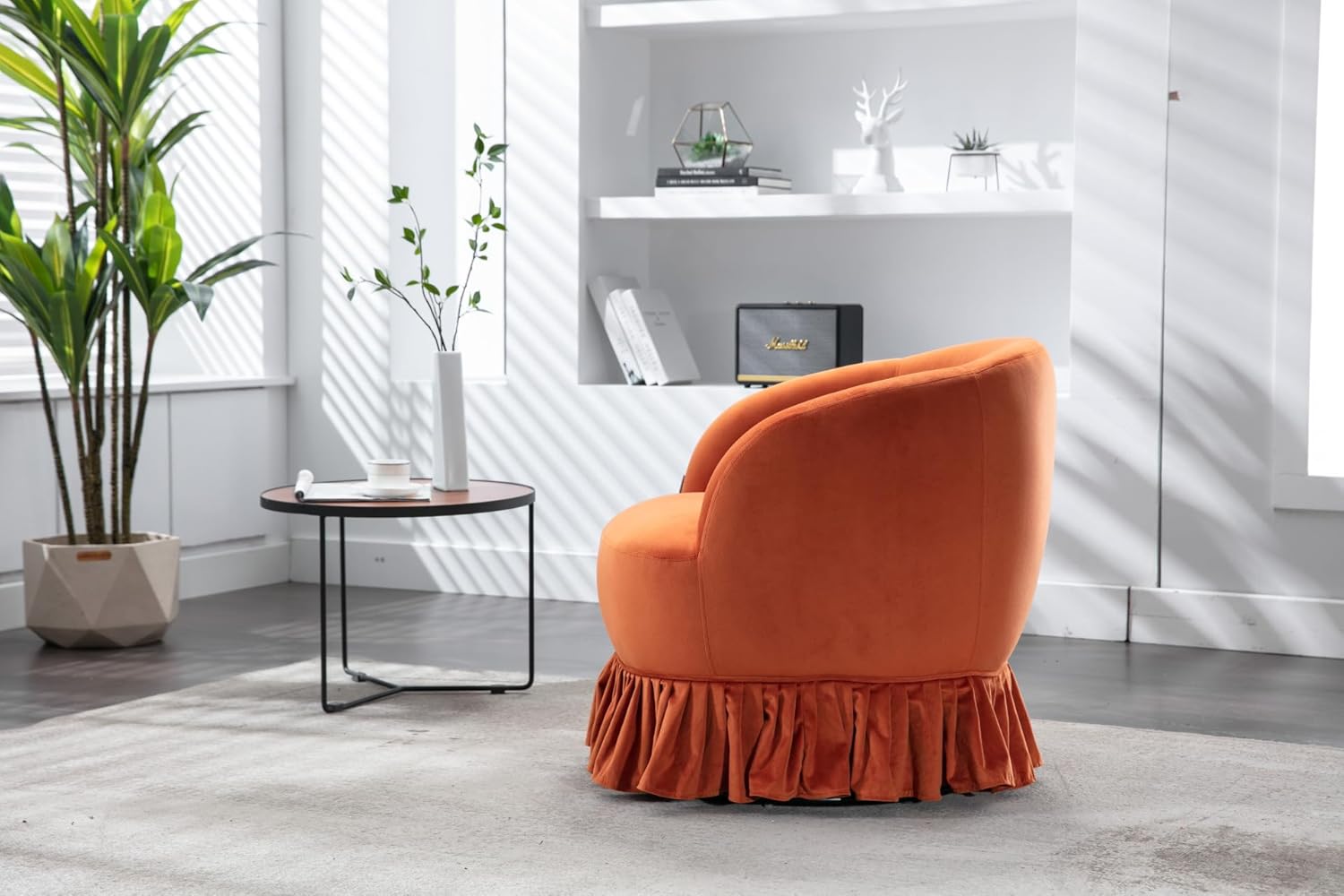 Silla giratoria de barril para sala de estar, moderna silla de terciopelo para sala de estar, silla de club giratoria de 360 grados, sillón de ocio