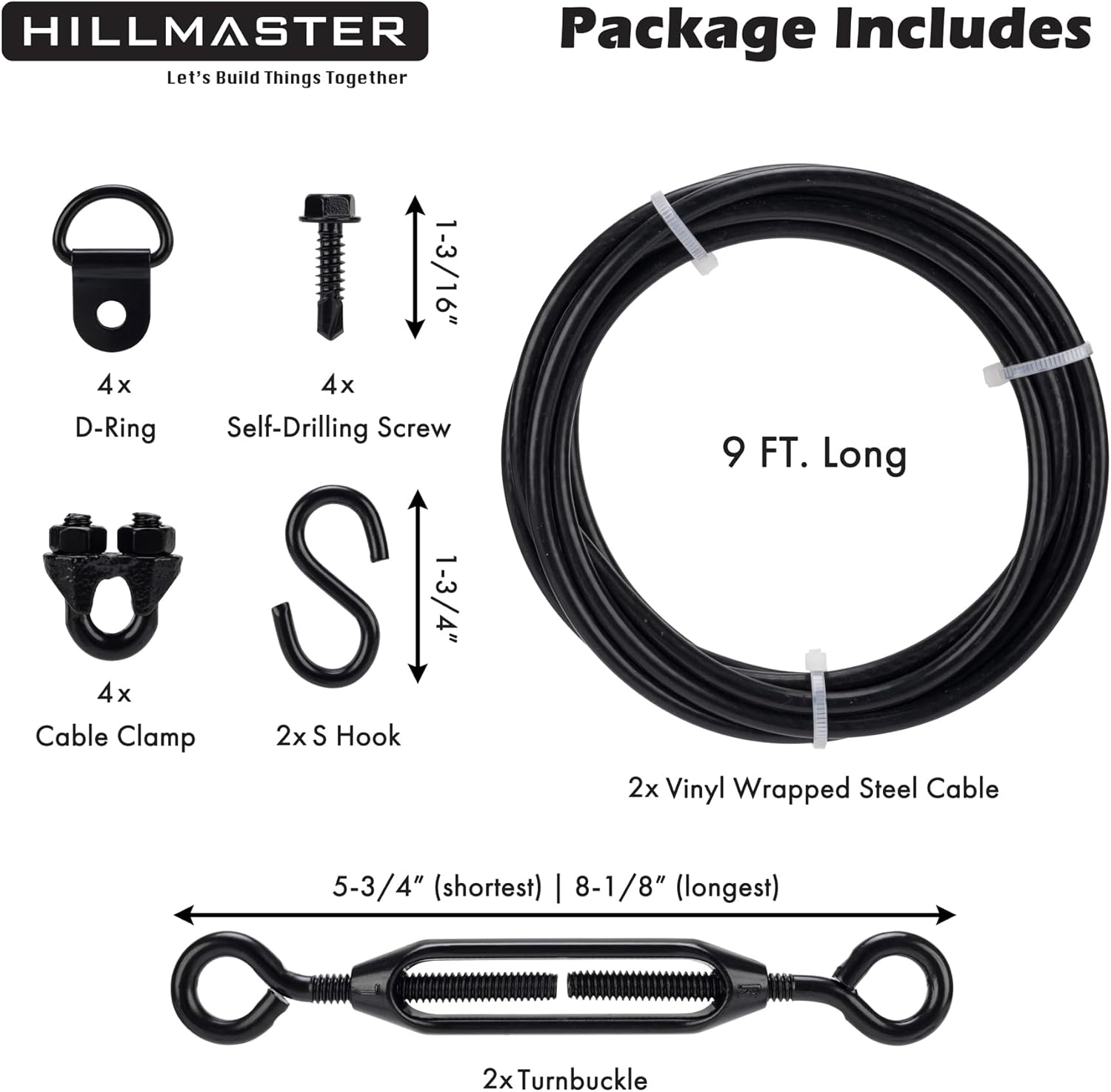 Kits de puerta antihundimiento duraderos para valla de madera, kit de cable de soporte de puerta en zinc, kit de puerta de valla antiflacidez de