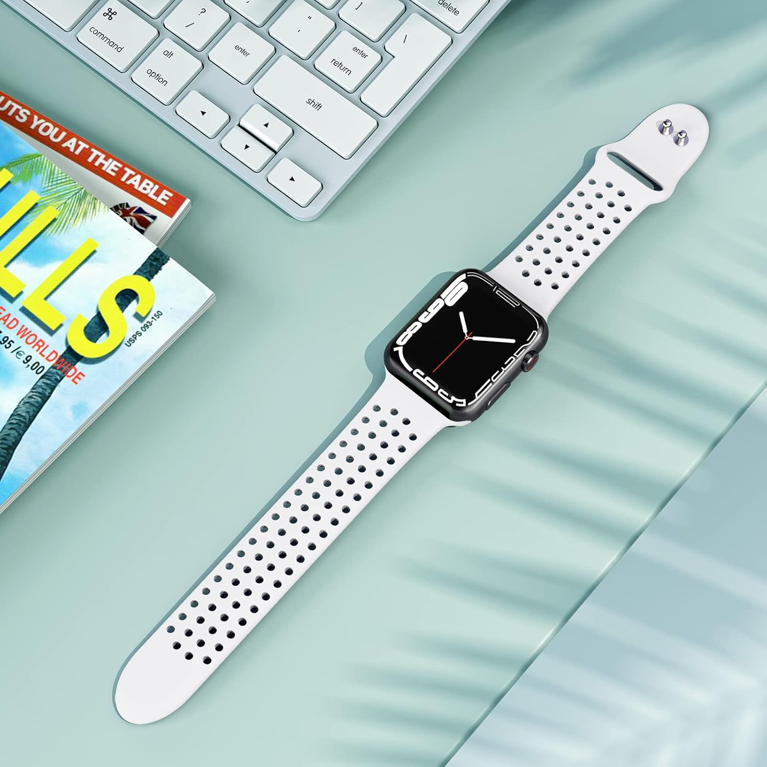 Toutouzhang Correas de silicona deportivas compatibles con Apple Watch Band SE Series 987654321Ultra de 1.496 in, 1.575 in, 1.614 in, 1.654 in,