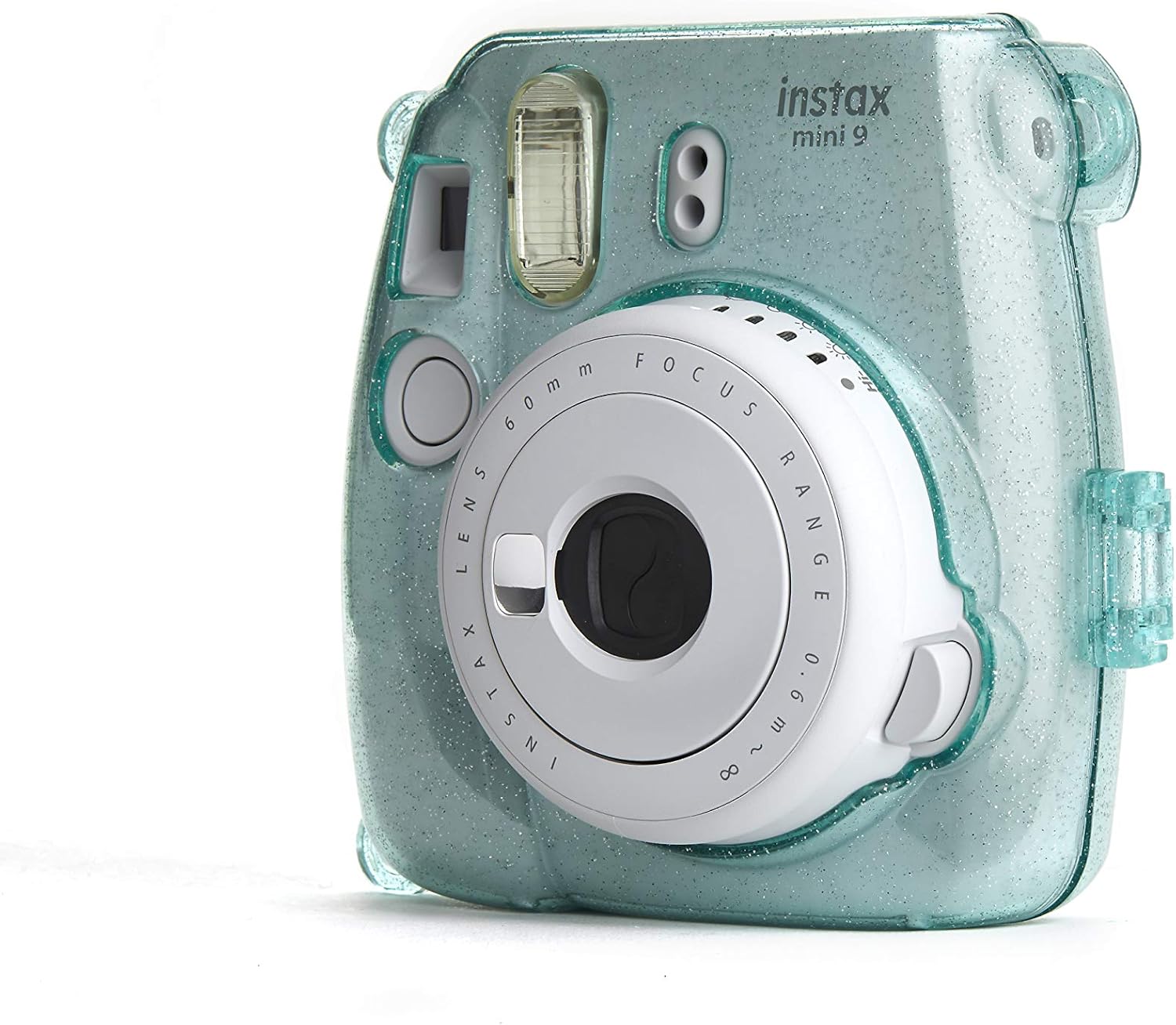 PHOTO4LESS Estuche rígido con purpurina para cámaras Fuji Instax Mini, color azul hielo, mejor valor!