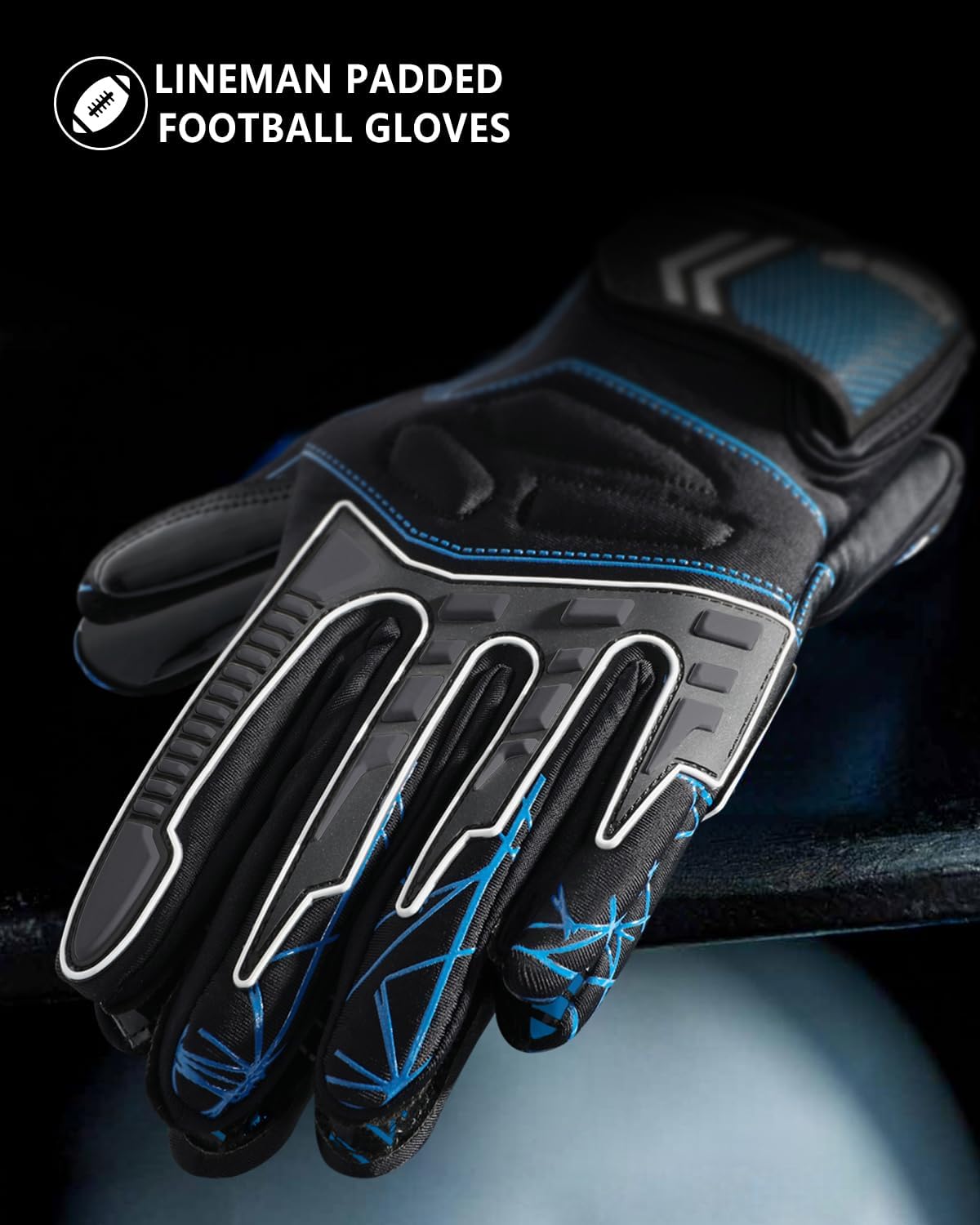 RID CHEN Guantes de fútbol y receptores de fútbol para adultos, guantes de fútbol para adultos con agarre pegajoso, guantes de fútbol ajustados para