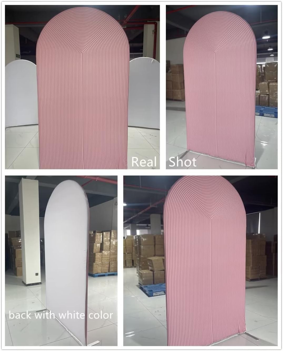 Fundas de telón de fondo de tela de arco para bodas, ondulaciones de color blanco, cubierta de panel arqueado, pancarta decorativa elástica para