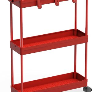 Simple Houseware Carrito de cocina de almacenamiento de 3 niveles delgadossúper estrechos estantes con asa, 26.5 pulgadas de altura5.5 pulgadas de Simple Houseware Carrito de cocina de almacenamiento de 3 niveles delgadossúper estrechos estantes con asa, 26.5 pulgadas de altura5.5 pulgadas de