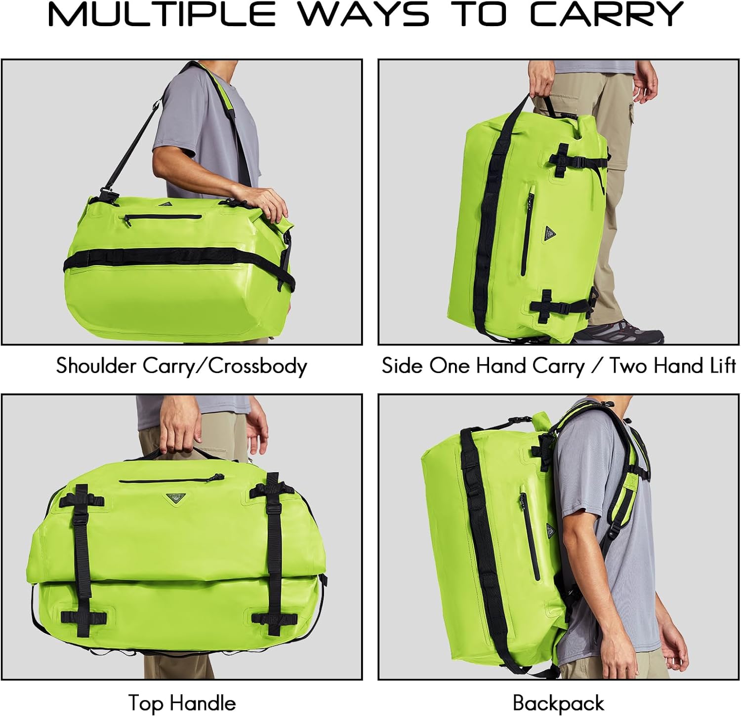 Haimont Mochila de lona grande impermeable con parte superior enrollable, bolsa de lona seca resistente para navegación, viajes, motocicleta, kayak,