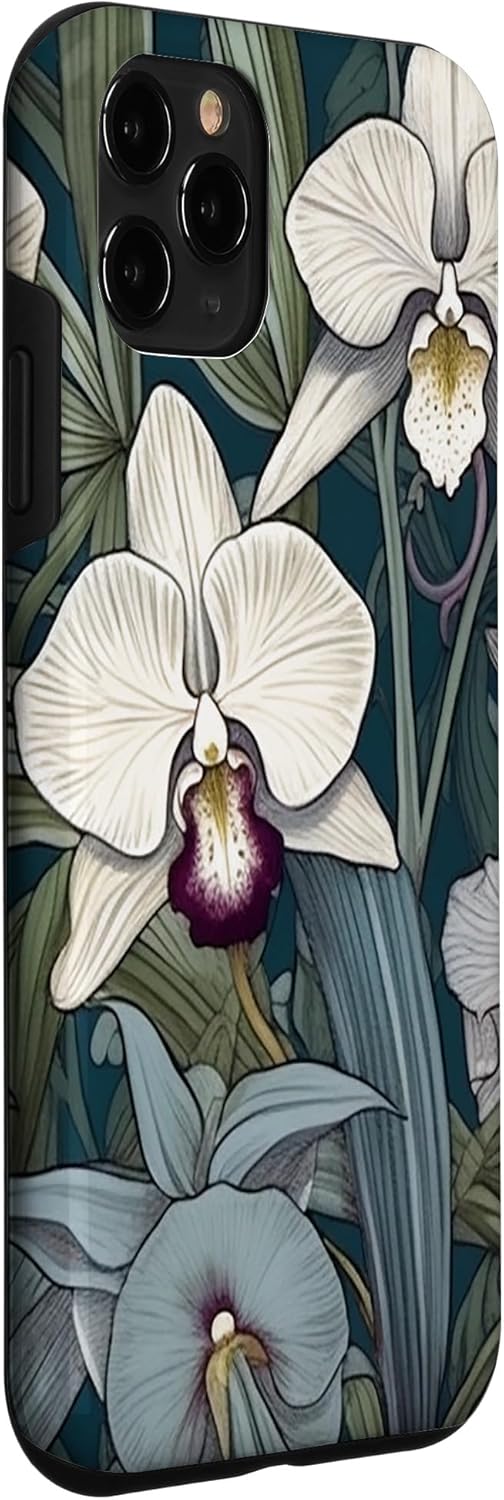 Funda para iPhone 11 Pro con diseño de orquídeas de jardín botáni