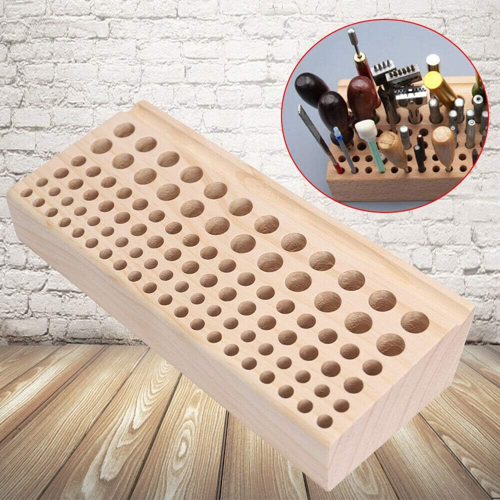 Fetcoi 98 Estilos Cuero Artesanal Soporte de Herramientas de Cuero Organizador de Herramientas de Cuero de Madera Profesional Caja de Almacenamiento