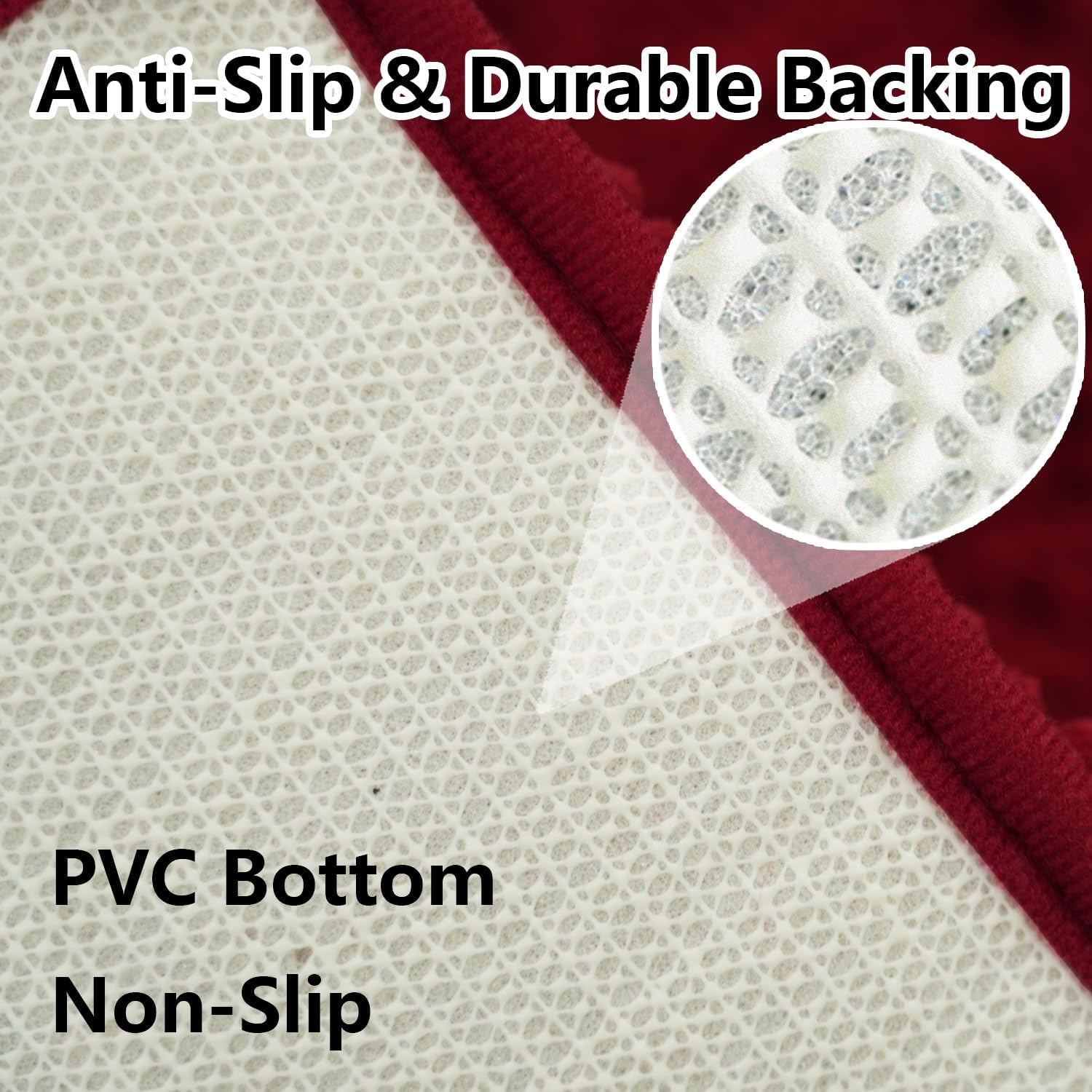 Juego de 2 alfombras de baño de felpilla extrasuave absorbente, tapete de baño con parte inferior antideslizante de PVC resistente, lavable a