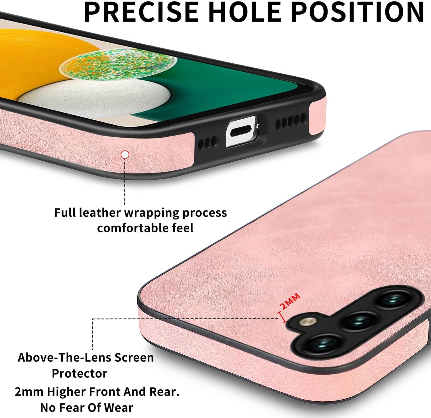 Asuwish Funda de teléfono para Samsung Galaxy A13 5G con protector de pantalla de vidrio templado y funda delgada de cuero suave, accesorios